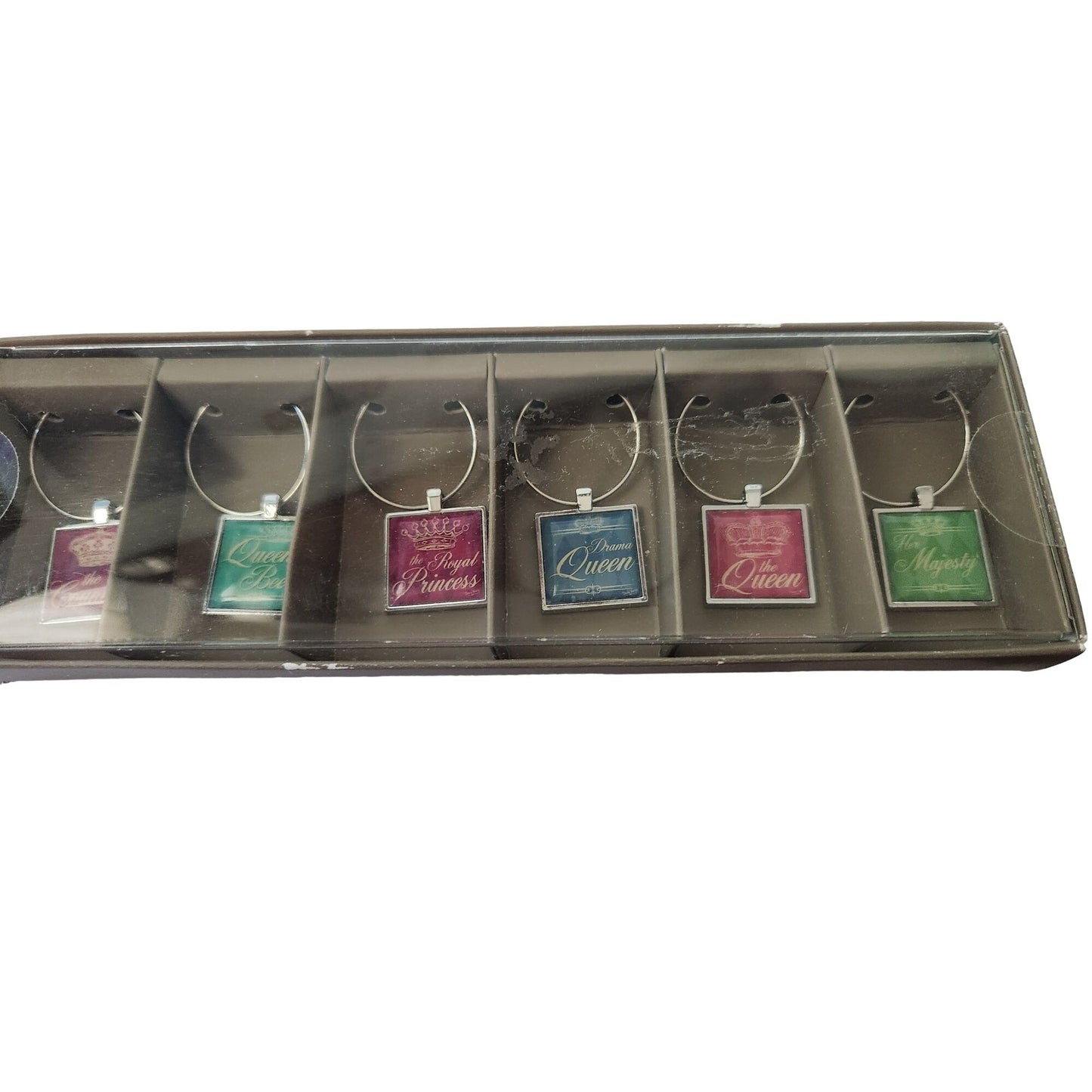 Wine Charms Set of 6 Countess Queen Bee Royal Princess Drama Queen The Queen Her Majesty