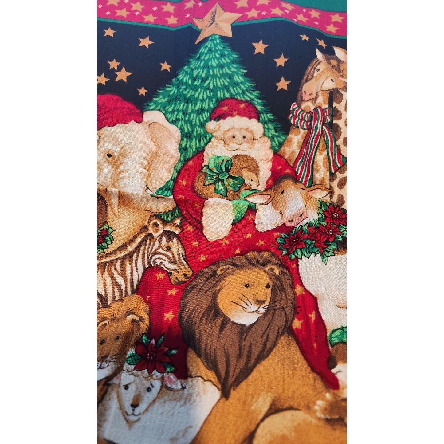 Craft Kit Holiday Napkin Panels 10 Pieces 23" x 17" Santa Tree Star Mouse Tiger Lion Elephant Zebra Lamb
