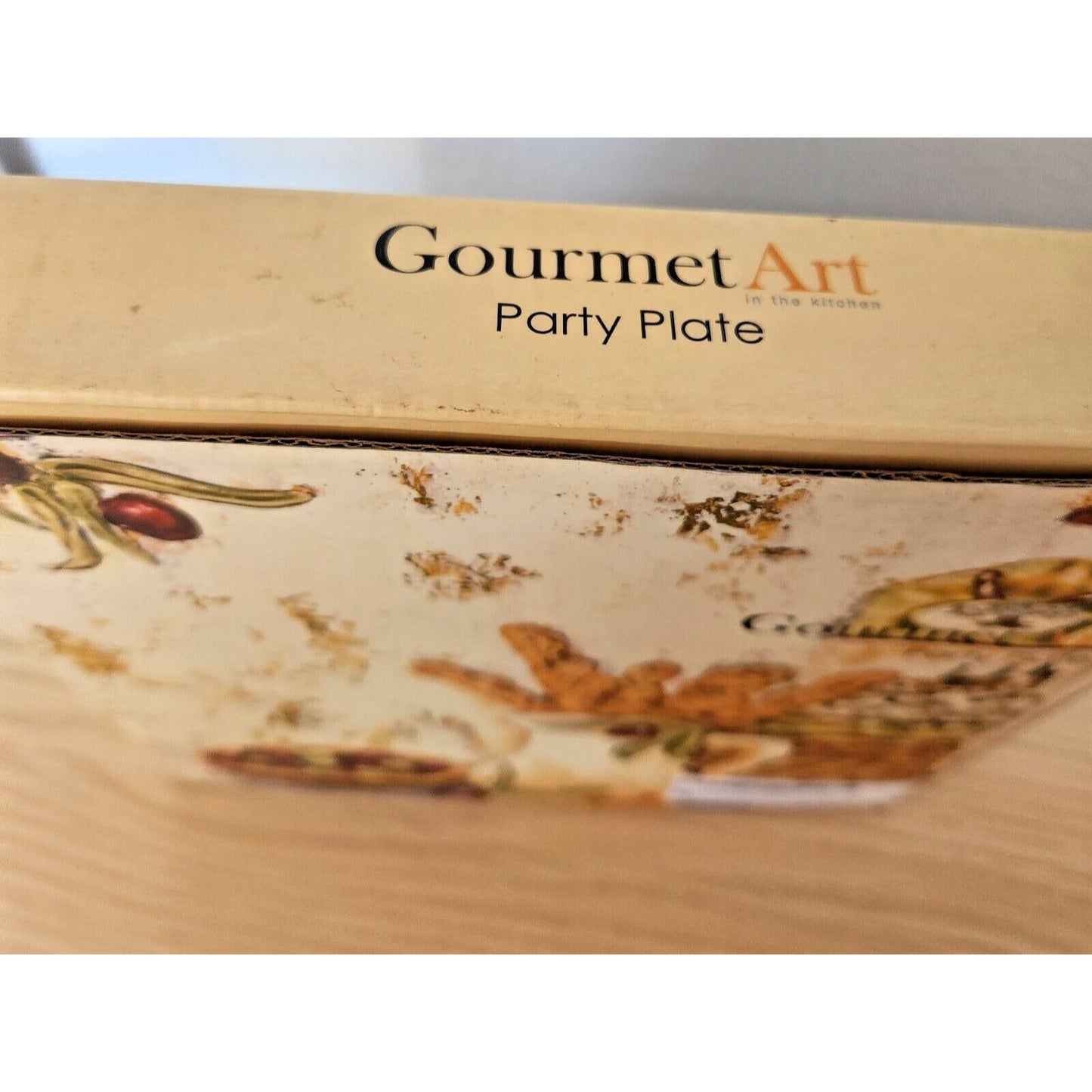 Gourmet Art Wine Glass Appetizer Plates 8" x 8"  Melamine Set of 4  Party Plates