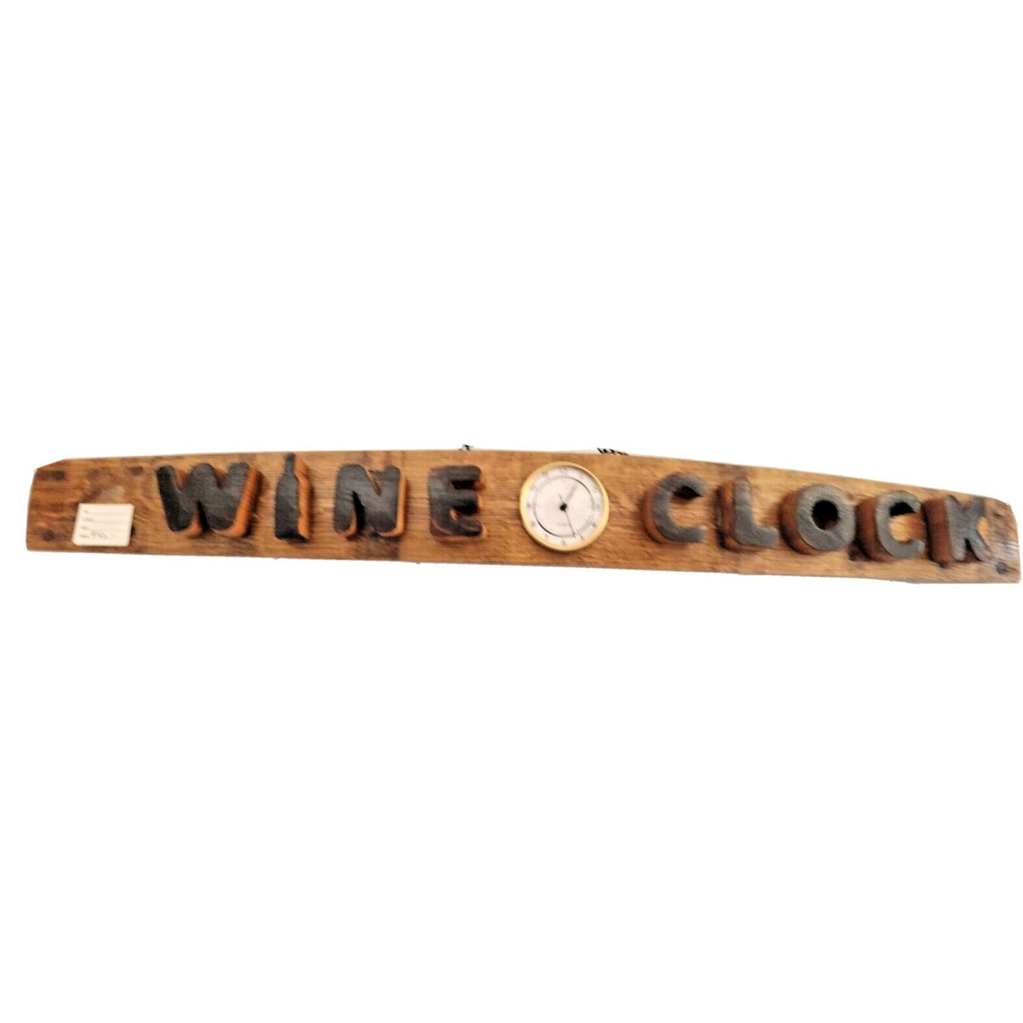 Wood Sign Wine Stave says  " Wine O Clock  "  Clock in the middle Cut from Stave