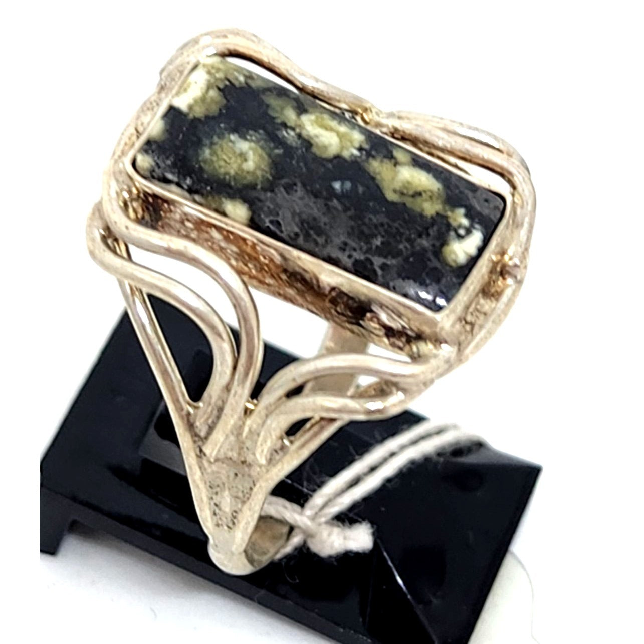 Ring Variscite Size 10 1/2  5 Gr Silver  Jerry Fran Harr 80mm x 20mm Stone 15mm x 5mm