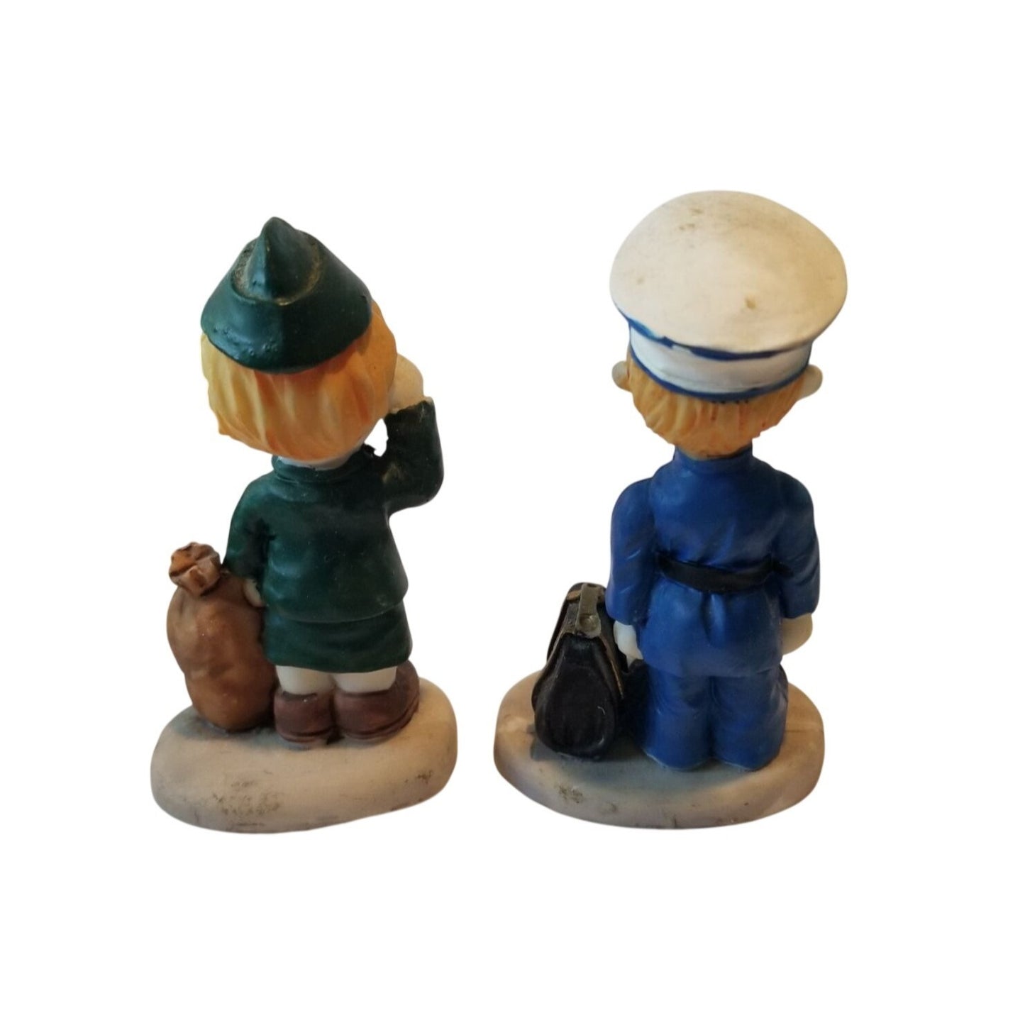Statue set of 2  One Green one Green  3 1/2" tall 2" base