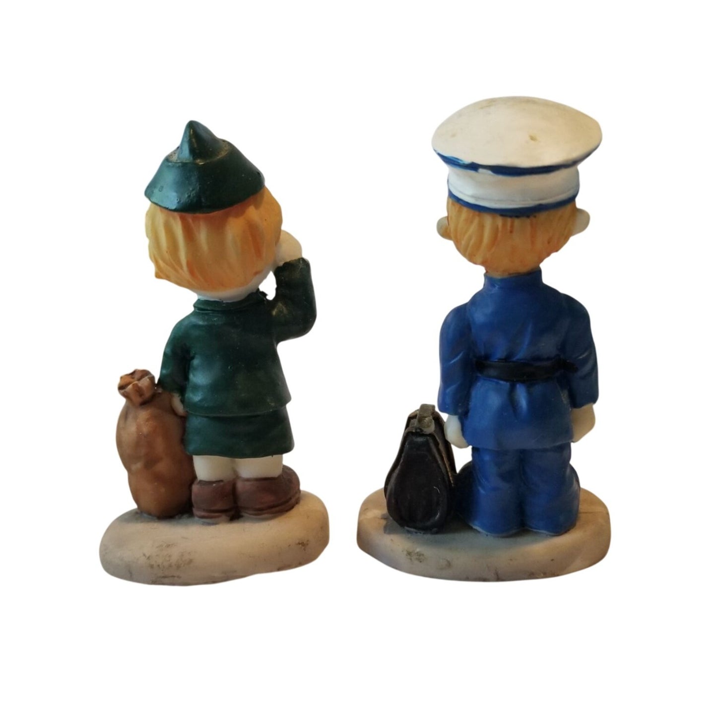 Statue set of 2  One Green one Green  3 1/2" tall 2" base