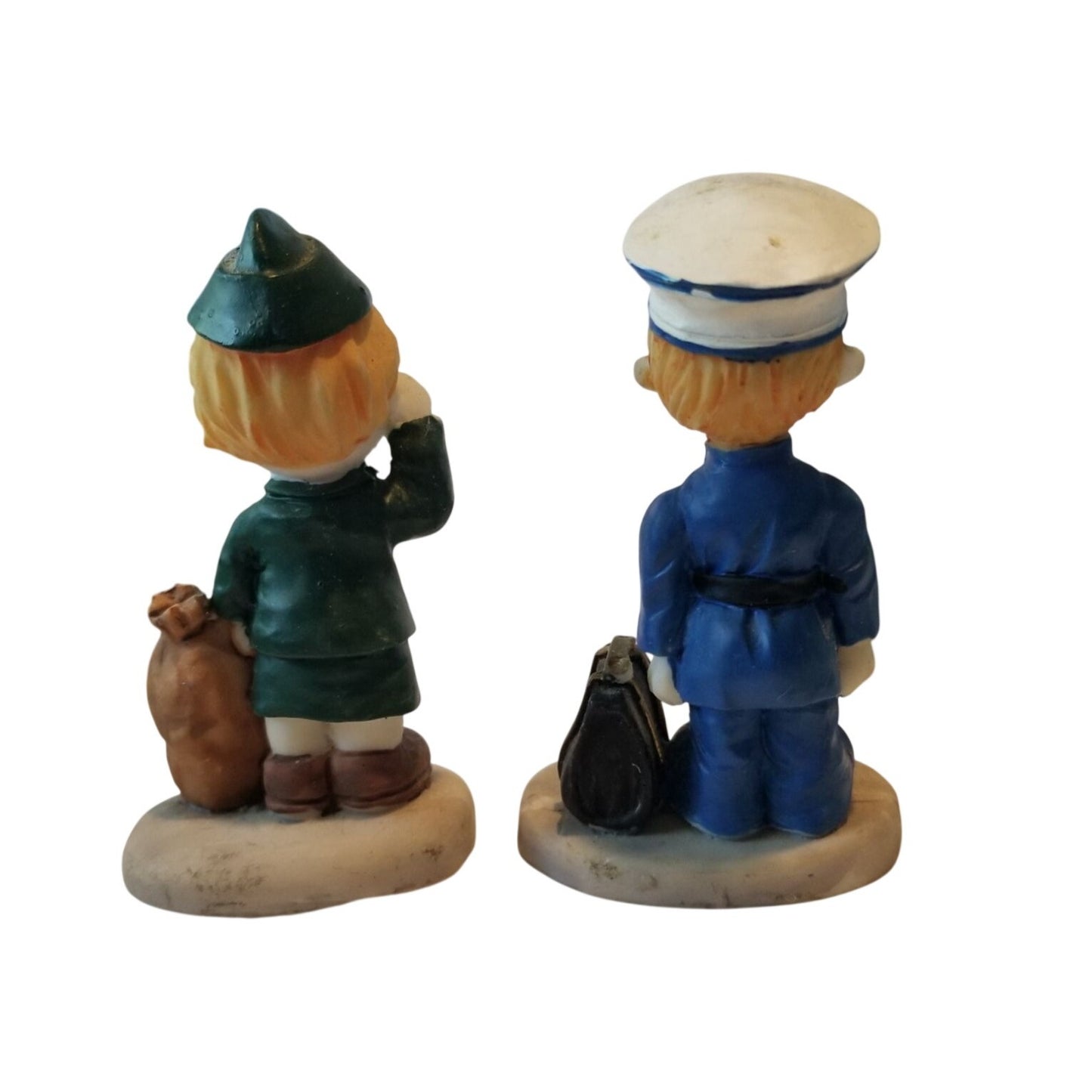 Statue set of 2  One Green one Green  3 1/2" tall 2" base