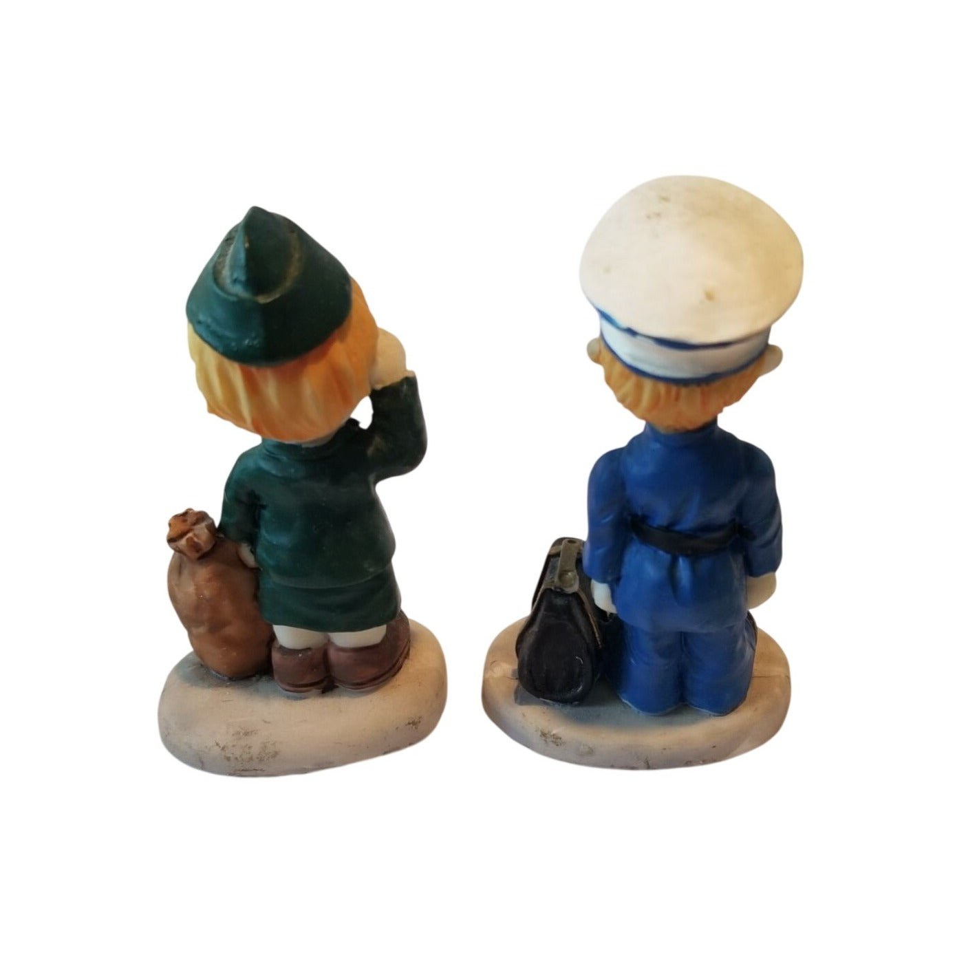Statue set of 2  One Green one Green  3 1/2" tall 2" base