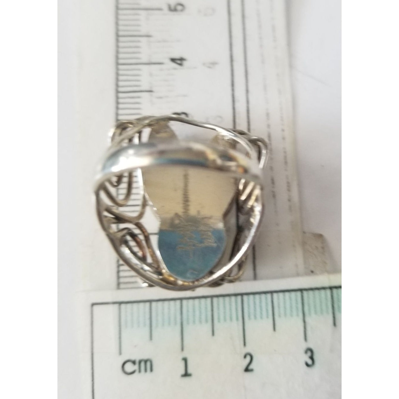 Ring Band Open Silver Baroque Pearl  3 cm wide  Size 10  10 gr 50 ct 3 cm x 3 cm  Jerry Fran Harr