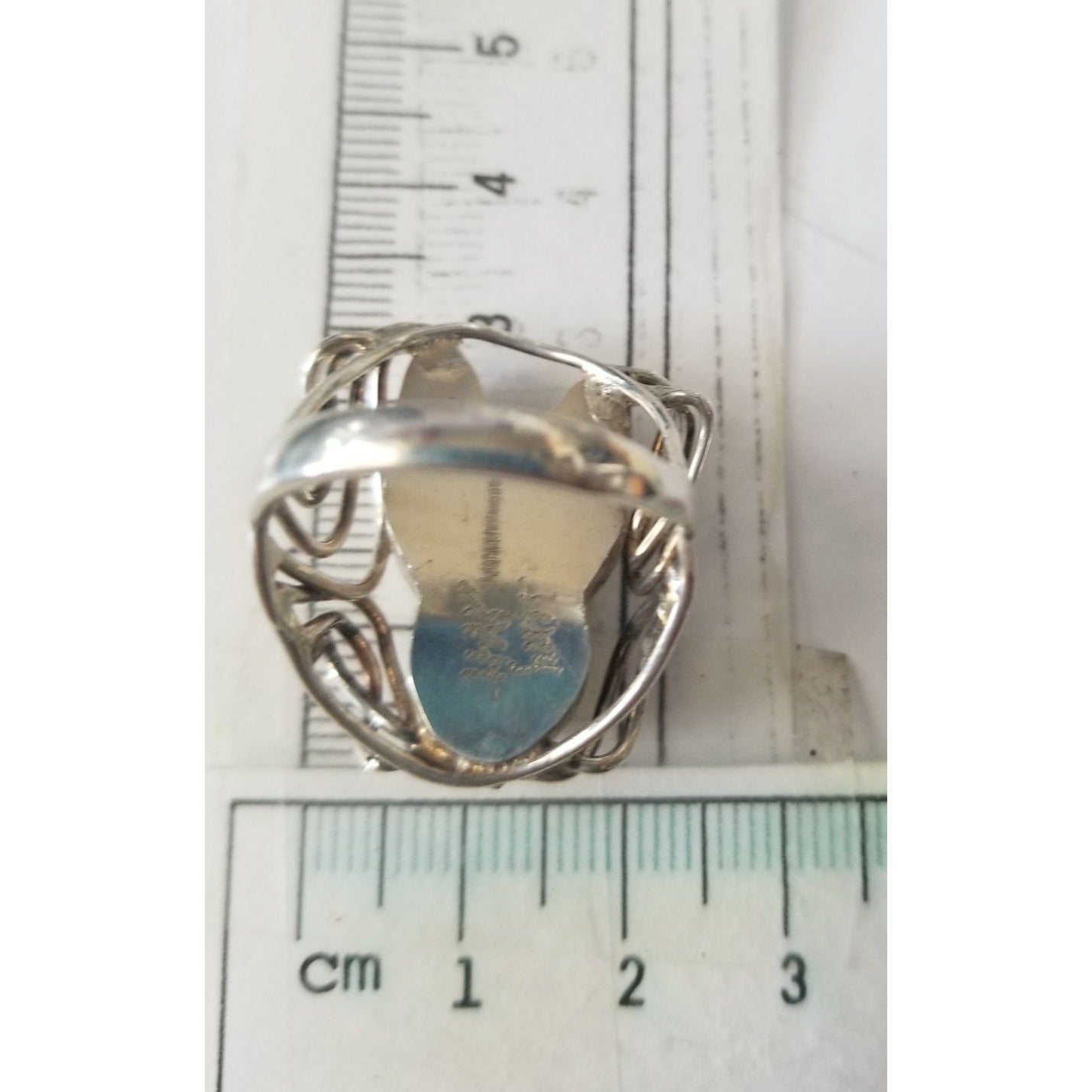 Ring Band Open Silver Baroque Pearl  3 cm wide  Size 10  10 gr 50 ct 3 cm x 3 cm  Jerry Fran Harr