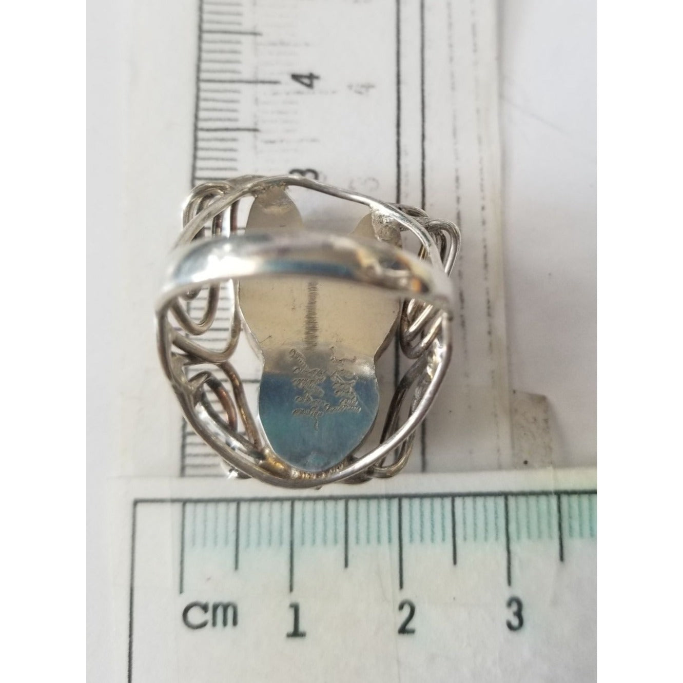 Ring Band Open Silver Baroque Pearl  3 cm wide  Size 10  10 gr 50 ct 3 cm x 3 cm  Jerry Fran Harr