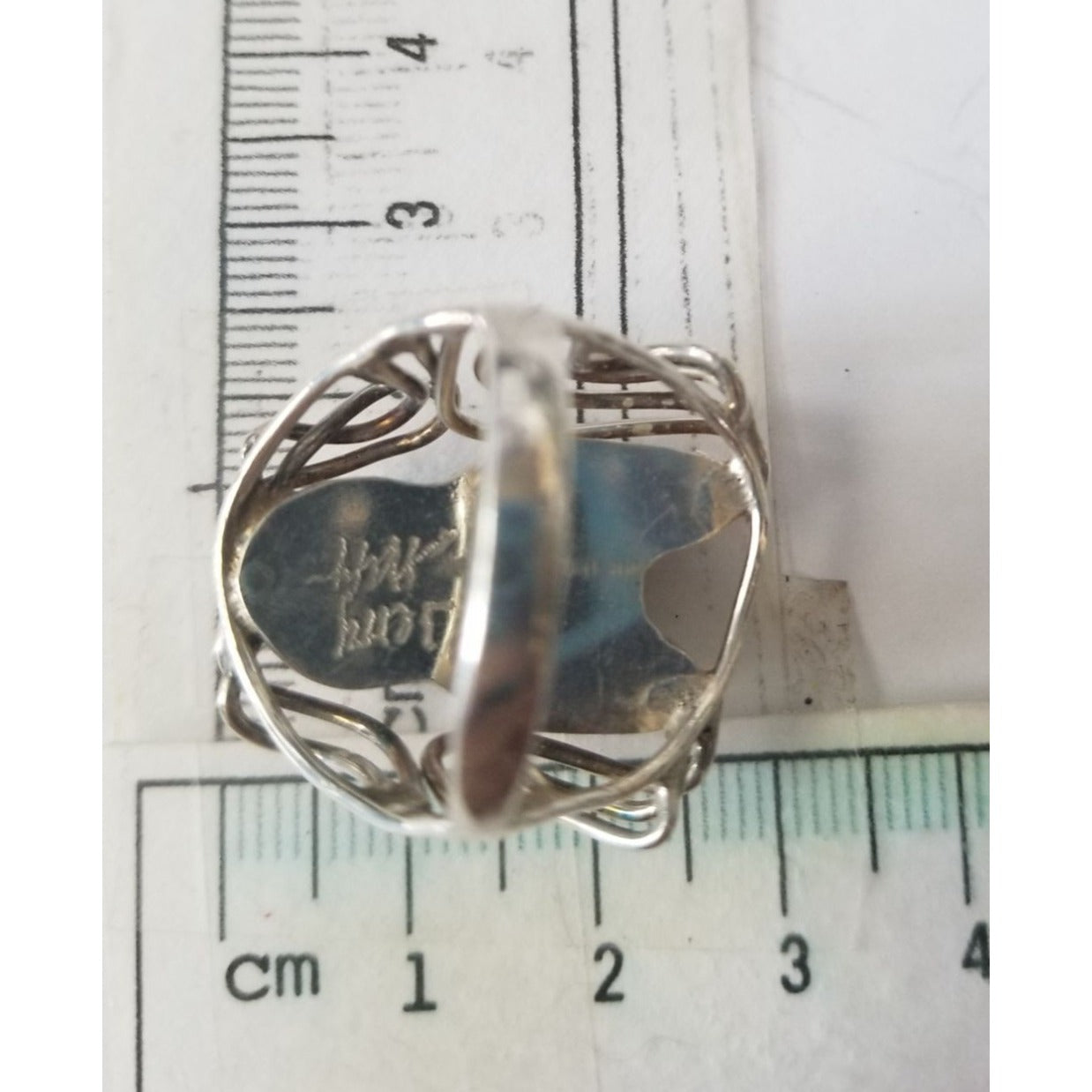 Ring Band Open Silver Baroque Pearl  3 cm wide  Size 10  10 gr 50 ct 3 cm x 3 cm  Jerry Fran Harr