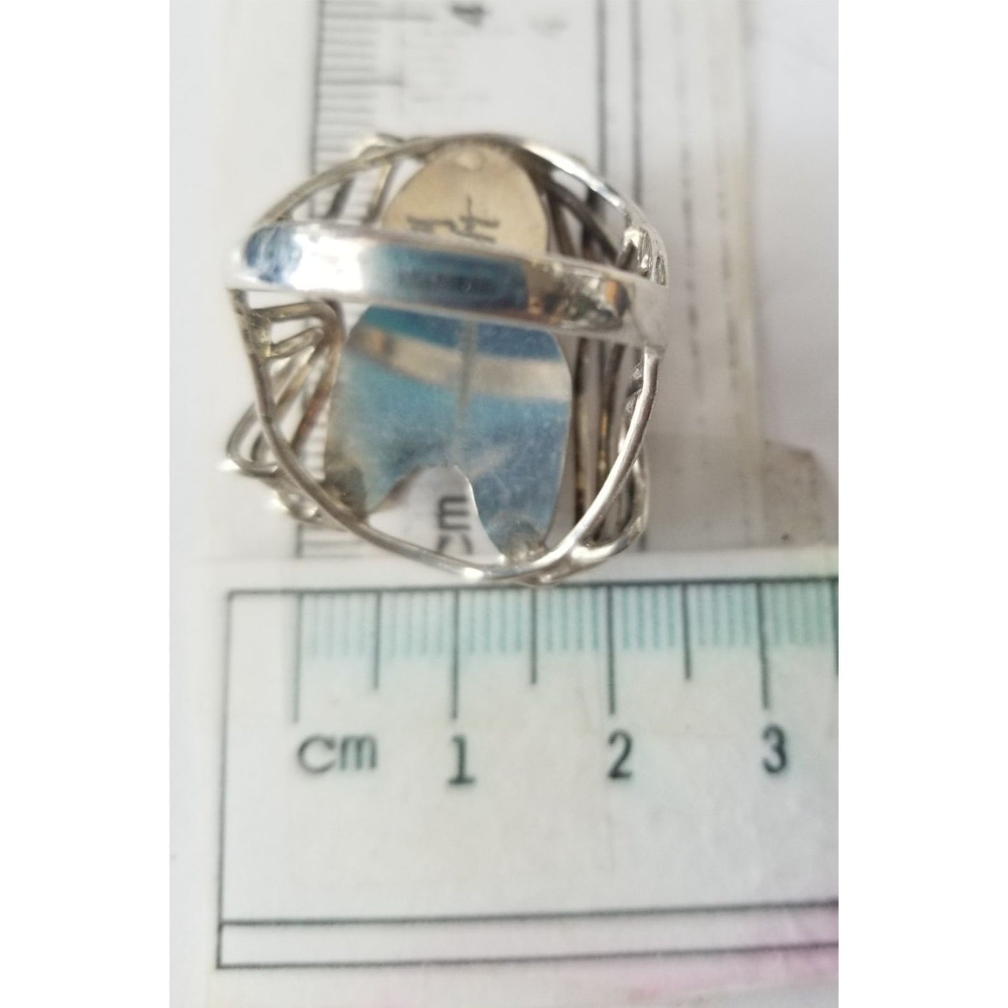 Ring Band Open Silver Baroque Pearl  3 cm wide  Size 10  10 gr 50 ct 3 cm x 3 cm  Jerry Fran Harr