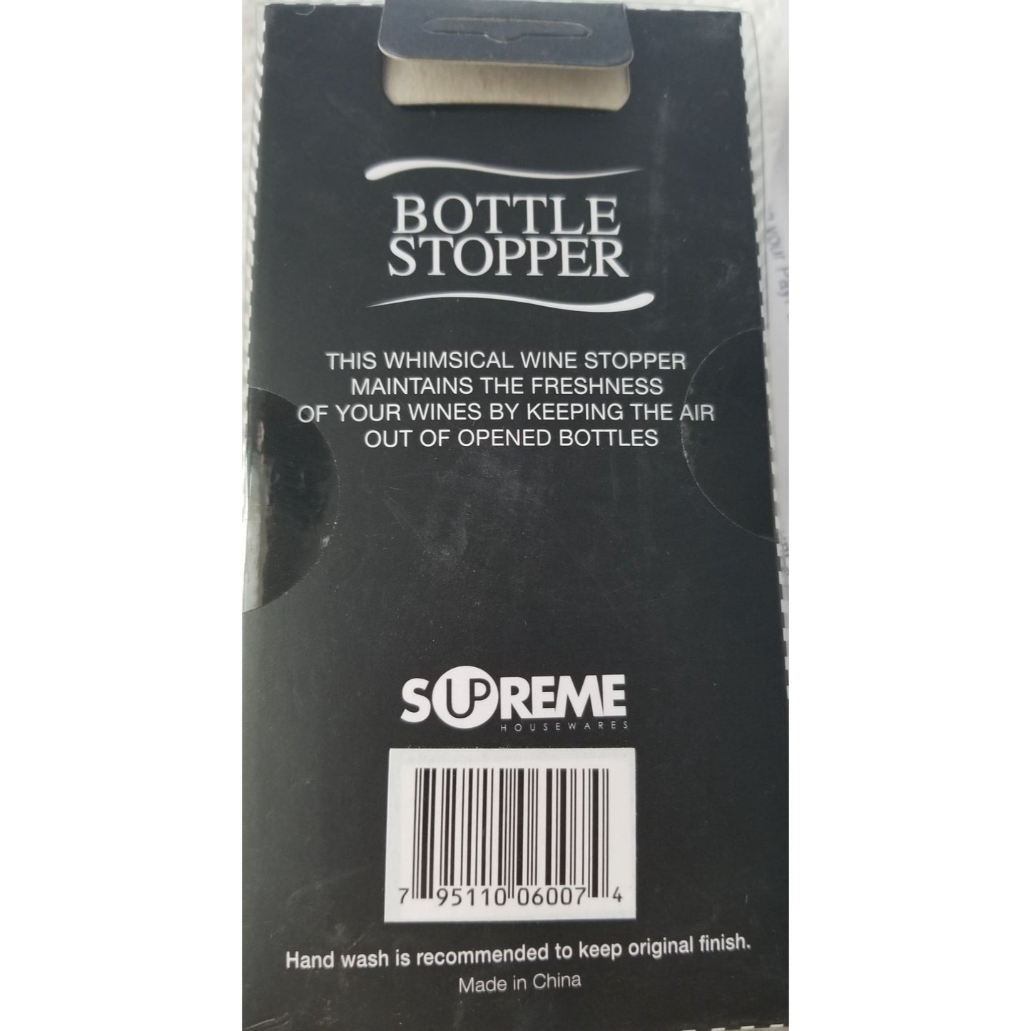 Supreme Bottle Stopper Whimsical Wine Stopper Grapes 4" x 1 1/2" Wine Things Zinc Alloy  Wine Preserver (