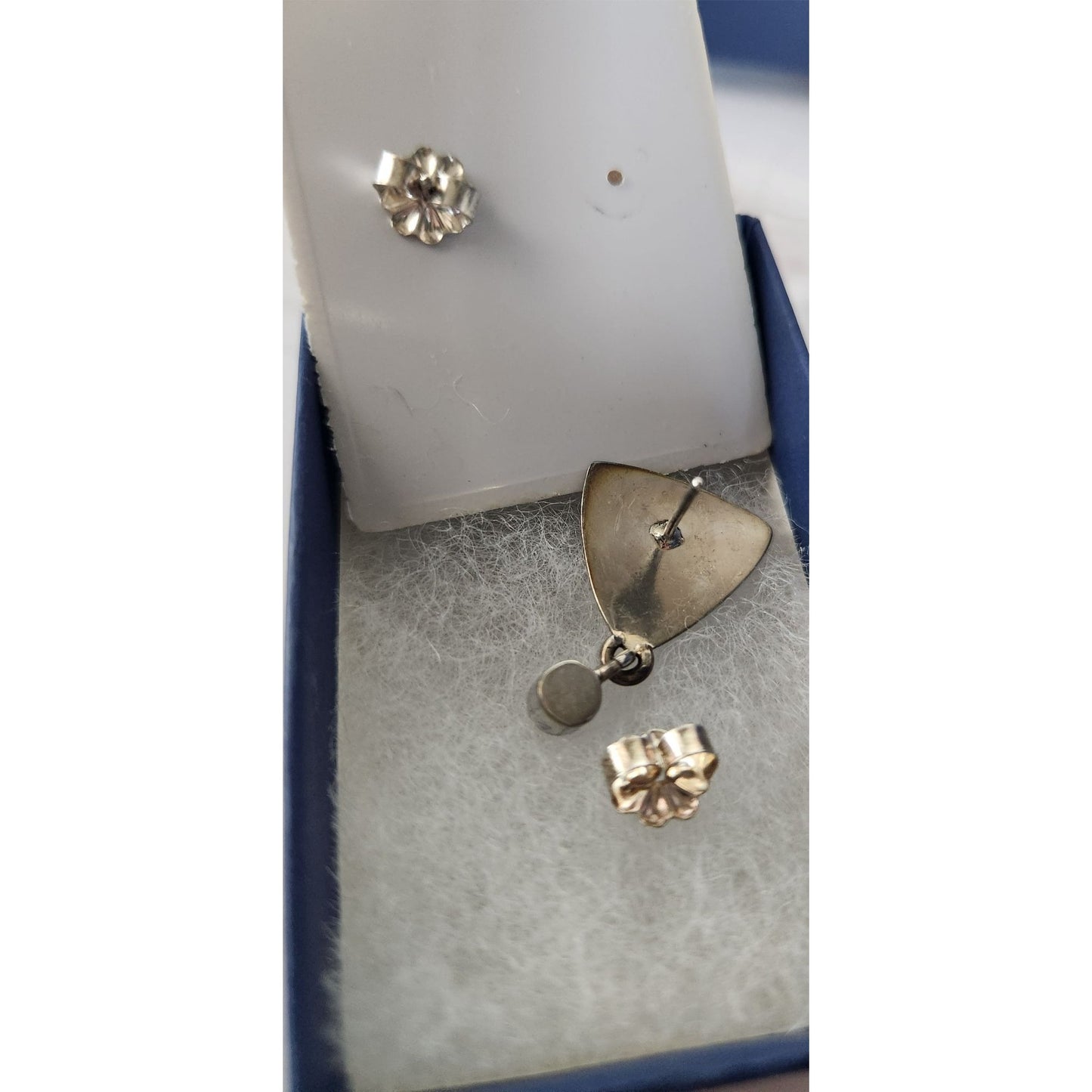 Earrings Lab Diamonds Post Silver Drop 4.8 gr  Jerry & Fran Harr Handmade