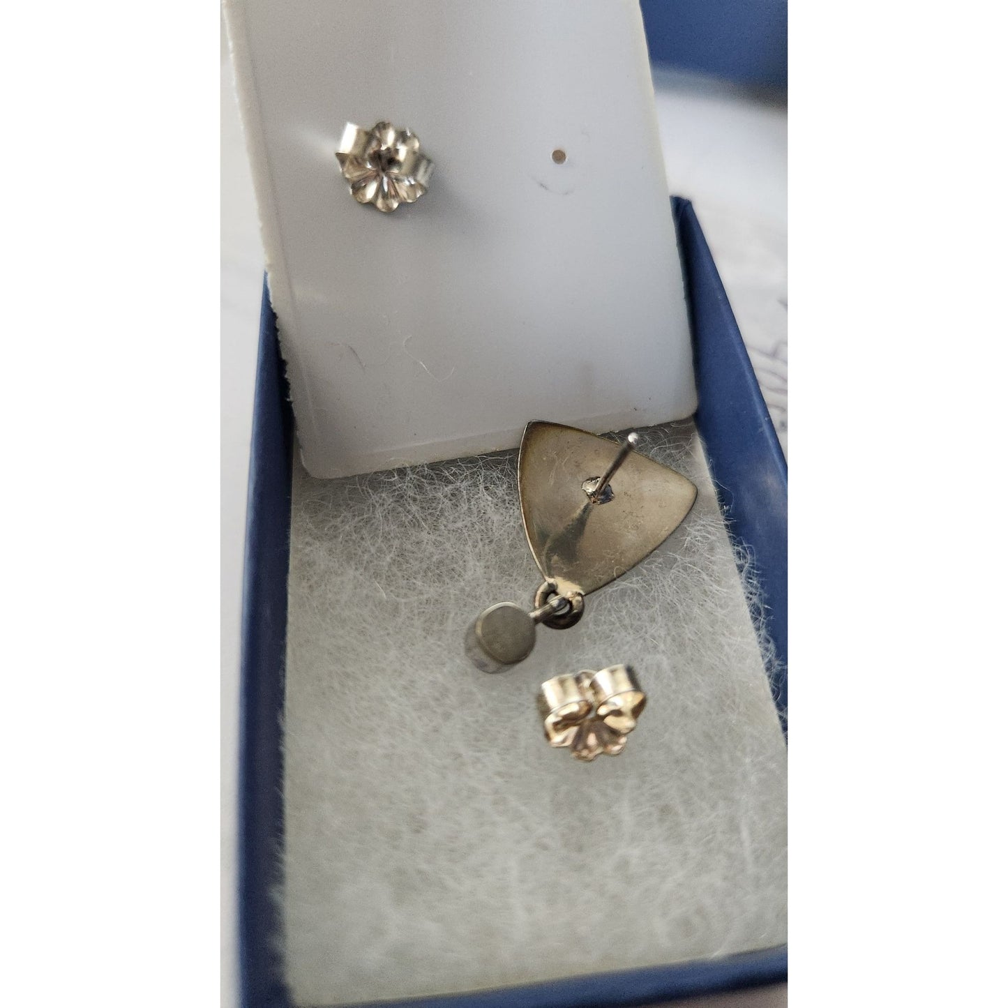 Earrings Lab Diamonds Post Silver Drop 4.8 gr  Jerry & Fran Harr Handmade