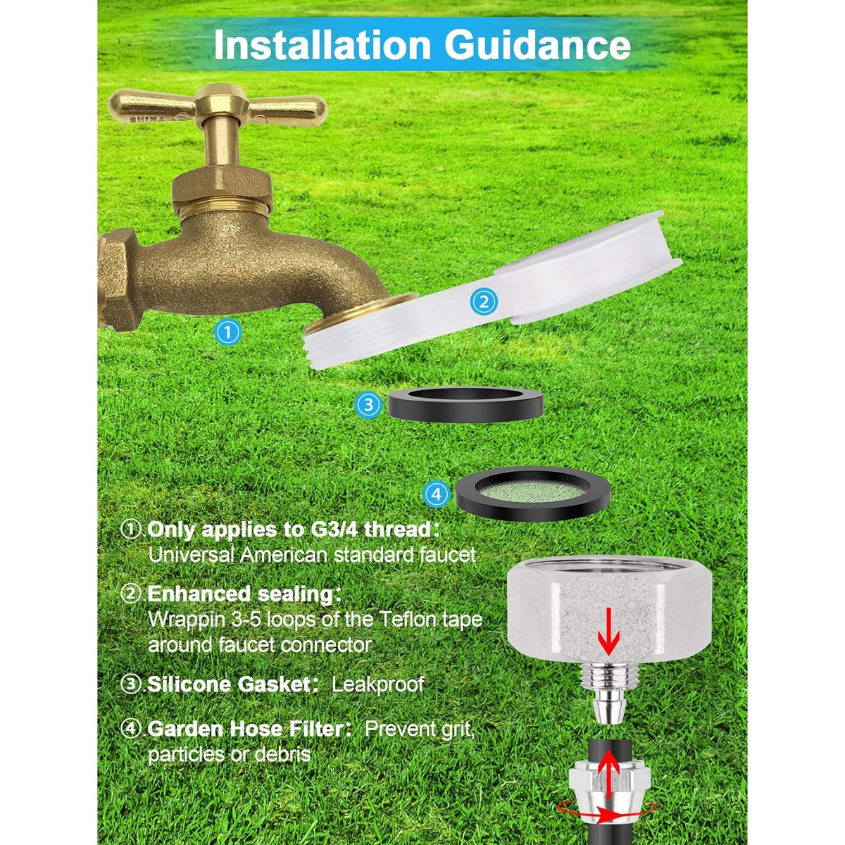 Misters for Outside Patio 89FT(27.3M)+34 Brass Mist Nozzles +a Brass Adapter(3/4") Detachable Outdoor misting Cooling System  Garden Lekit