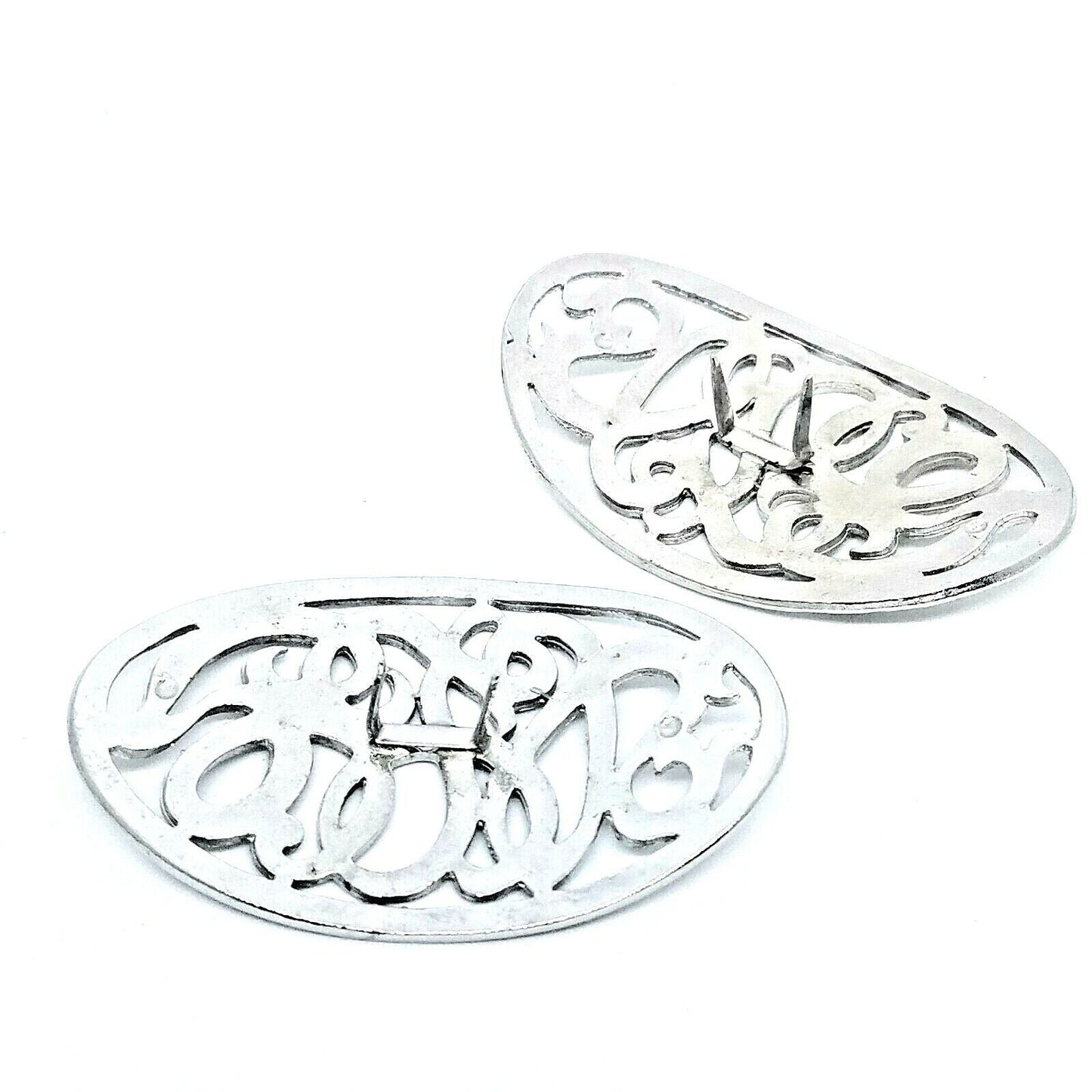 Shoe Clip Vintage 1950's Silver 2 1/4 " Long  1 " Wide