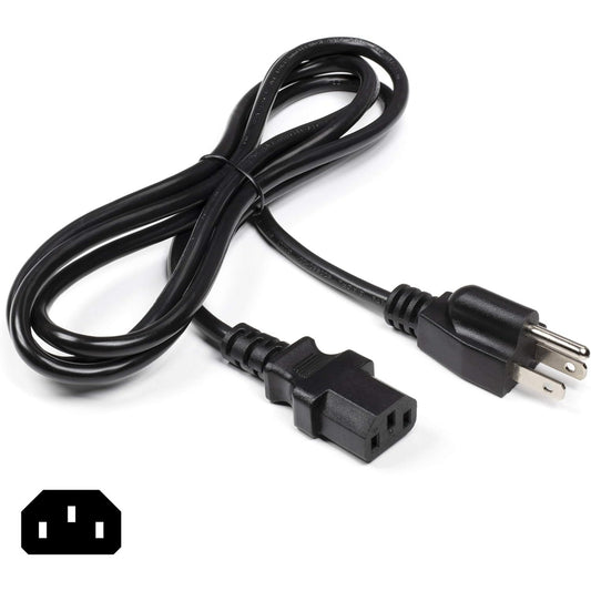 Plugrand 6 Feet, Black - 3 Prong AC Power Cable for Computer, Medical, Server, & Desktop - 6 ft Power Supply Cord - C13 Power Cord - NEMA