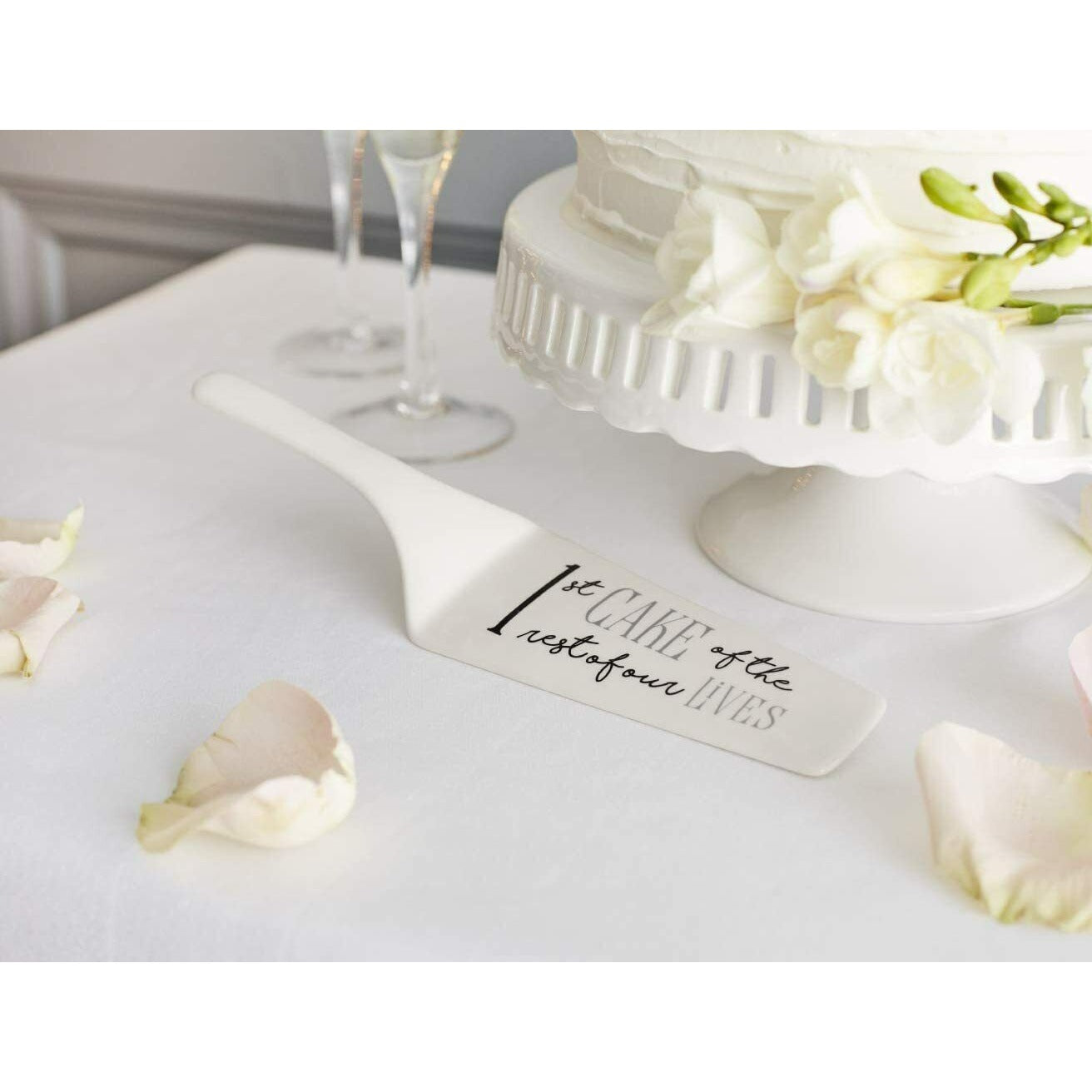 Wedding Cake Server Enesco Our Name is Mud Ceramic Wedding Cake Server, 9.875 "