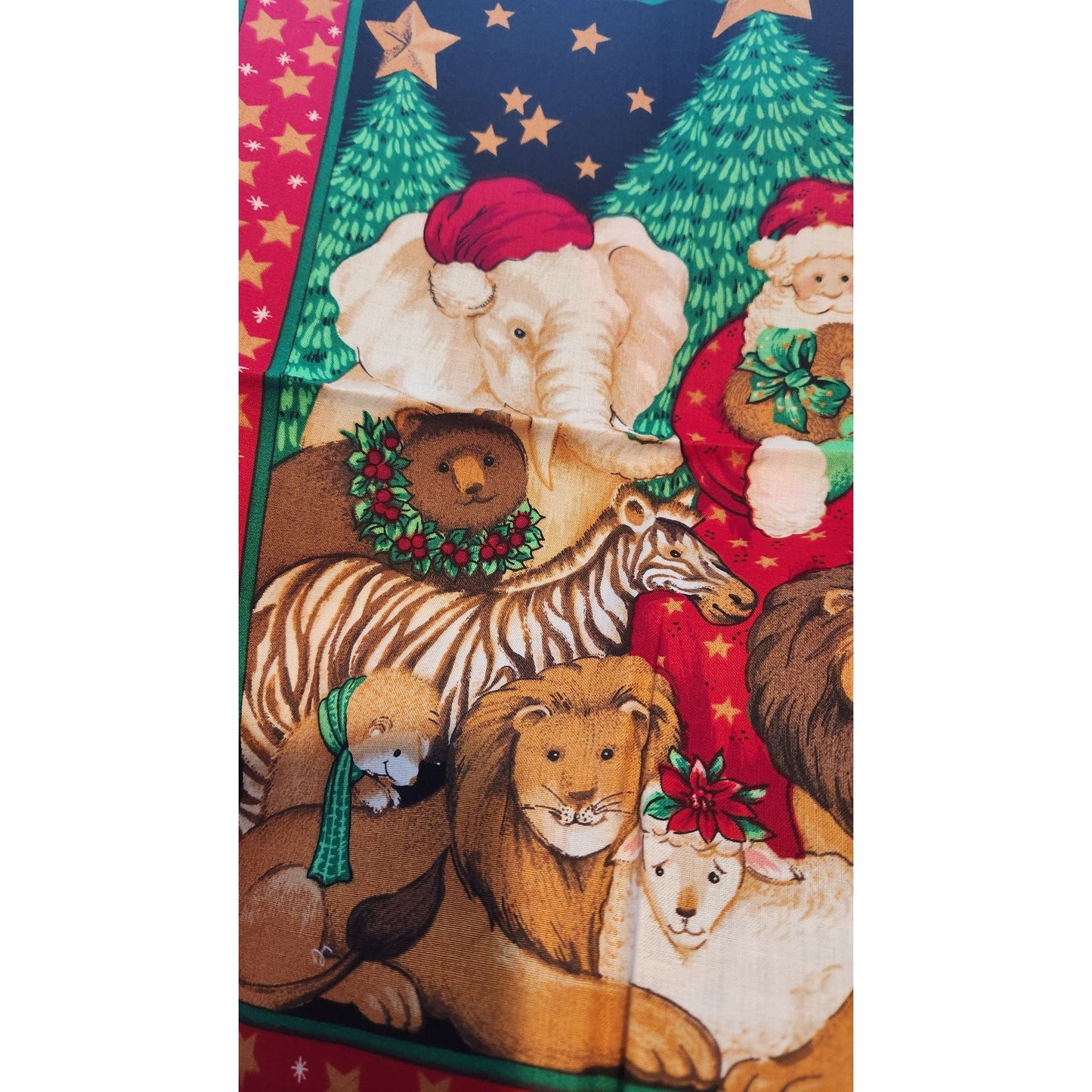 Craft Kit Holiday Napkin Panels 10 Pieces 23" x 17" Santa Tree Star Mouse Tiger Lion Elephant Zebra Lamb