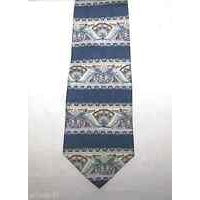 Tie Blue Red Silver Silk Neck Tie Claybrooke Brand  57  1/2 " Long  3 1/2" Wide