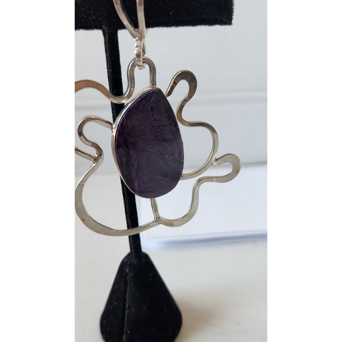 Pendant 925 Silver and Sigillate Purple 16.8 Grams Jerry Harr 32 mm x 20 mm Stone