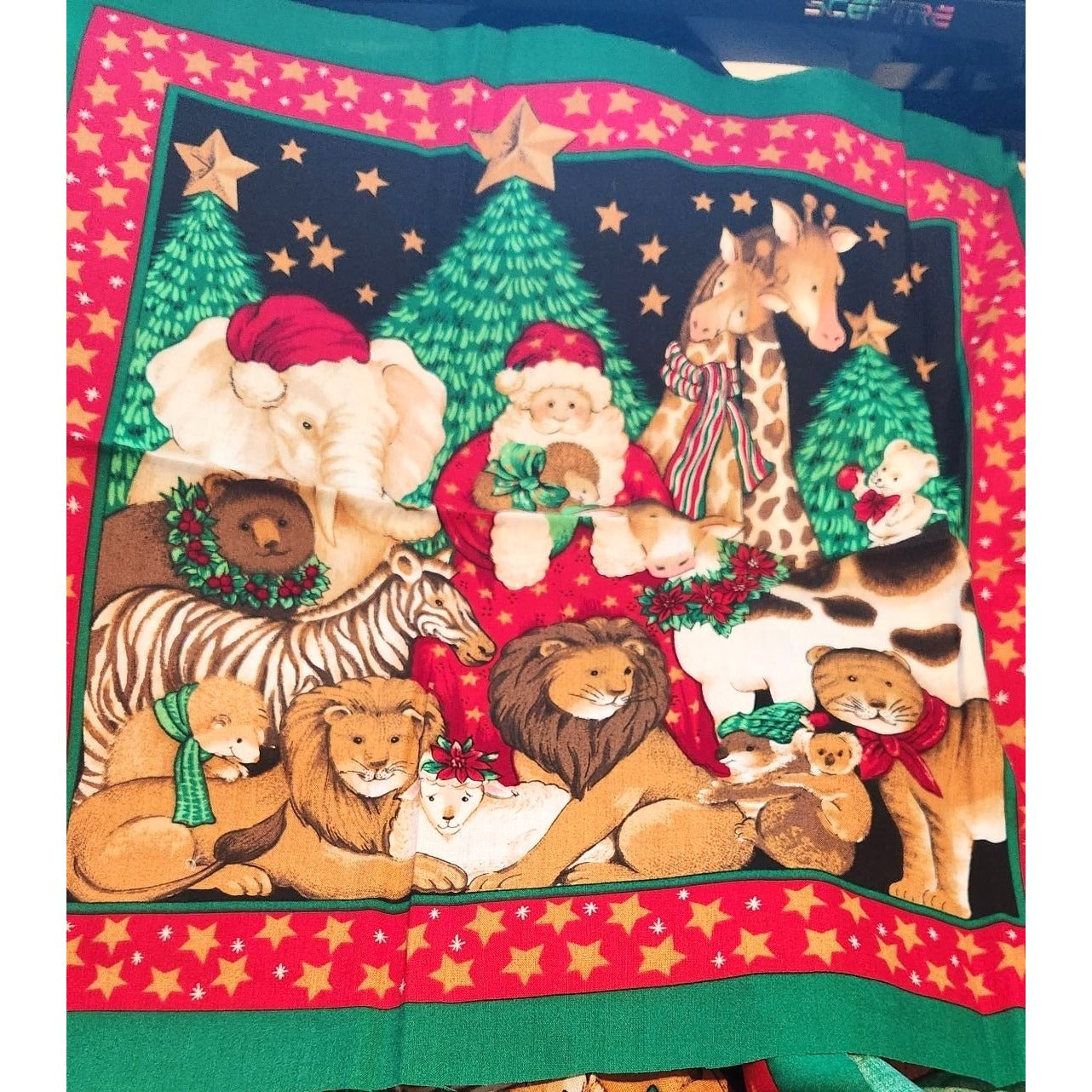 Craft Kit Holiday Napkin Panels 10 Pieces 23" x 17" Santa Tree Star Mouse Tiger Lion Elephant Zebra Lamb