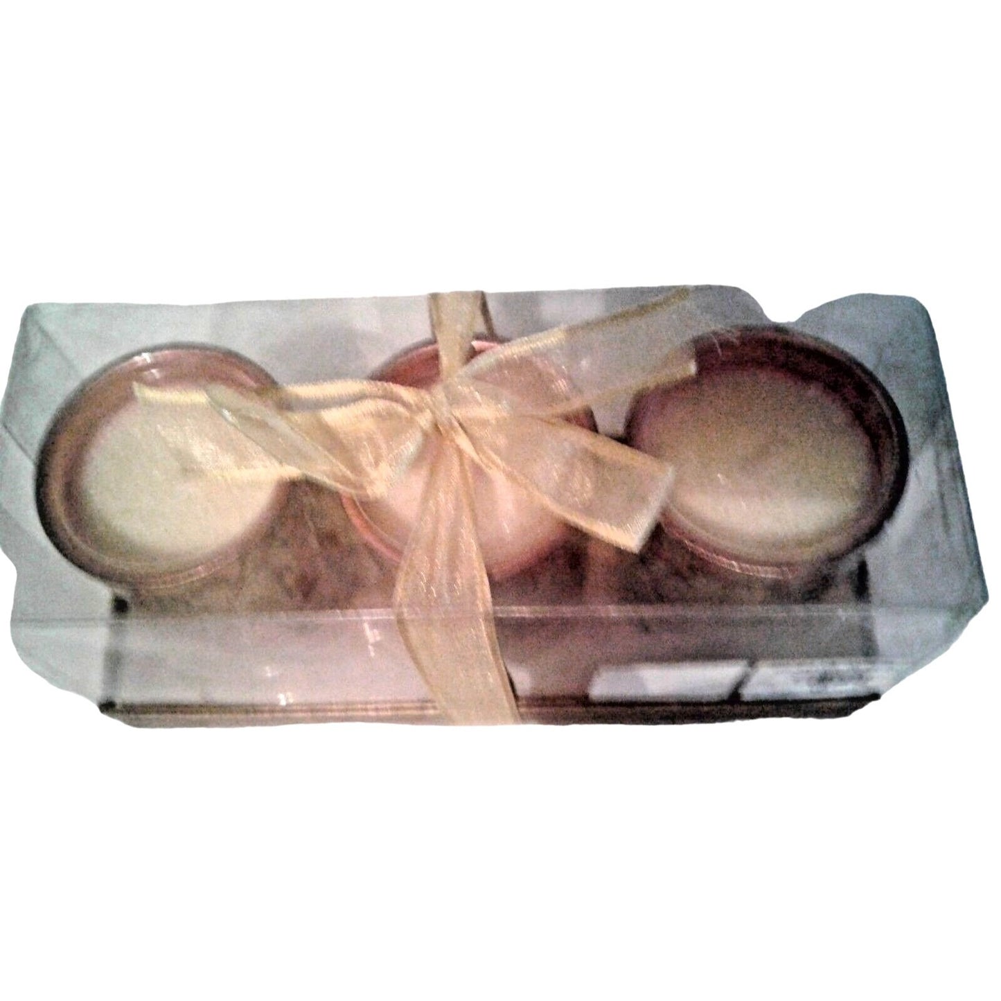 Candles Brown Gold Flowers Roses Votive  2 1/2 " Tall 2" Top Gift Box Set of 3 Sparkle Top