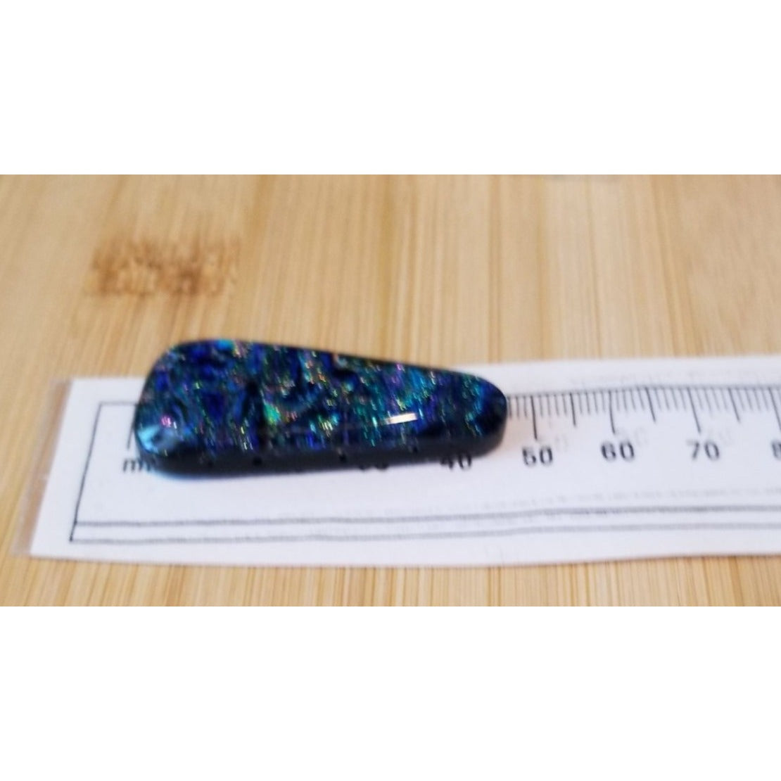 Gemstone Loose Pendant Cabachon  Dichroick glass    50 ct  10 gr 45 mm x 20 mm x 5 mm