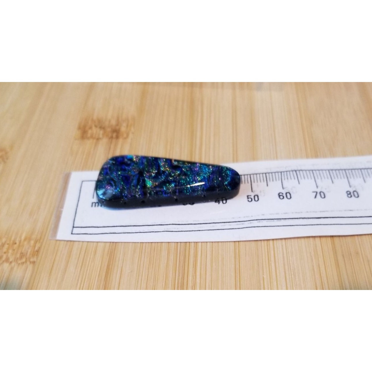 Gemstone Loose Pendant Cabachon  Dichroick glass    50 ct  10 gr 45 mm x 20 mm x 5 mm