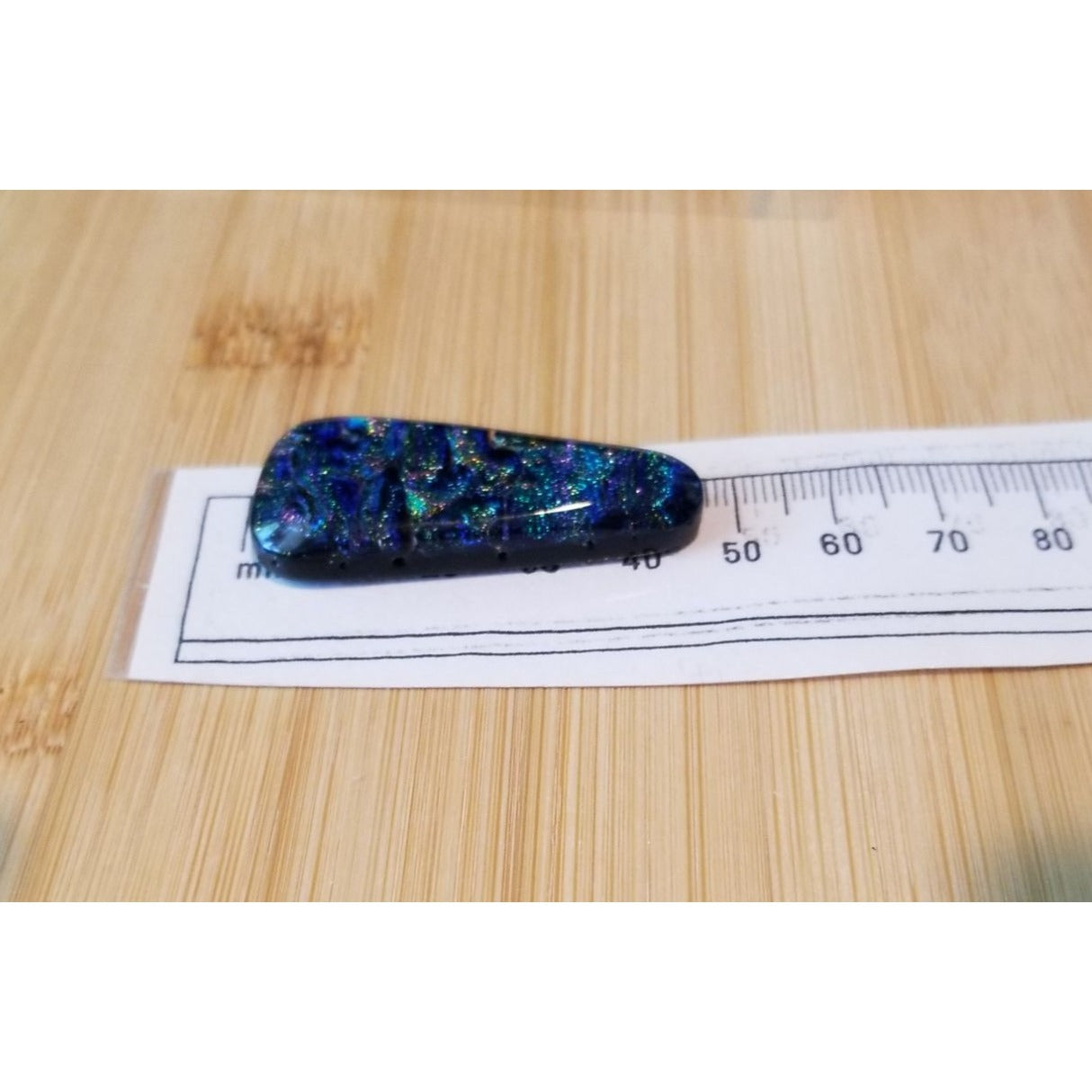 Gemstone Loose Pendant Cabachon  Dichroick glass    50 ct  10 gr 45 mm x 20 mm x 5 mm