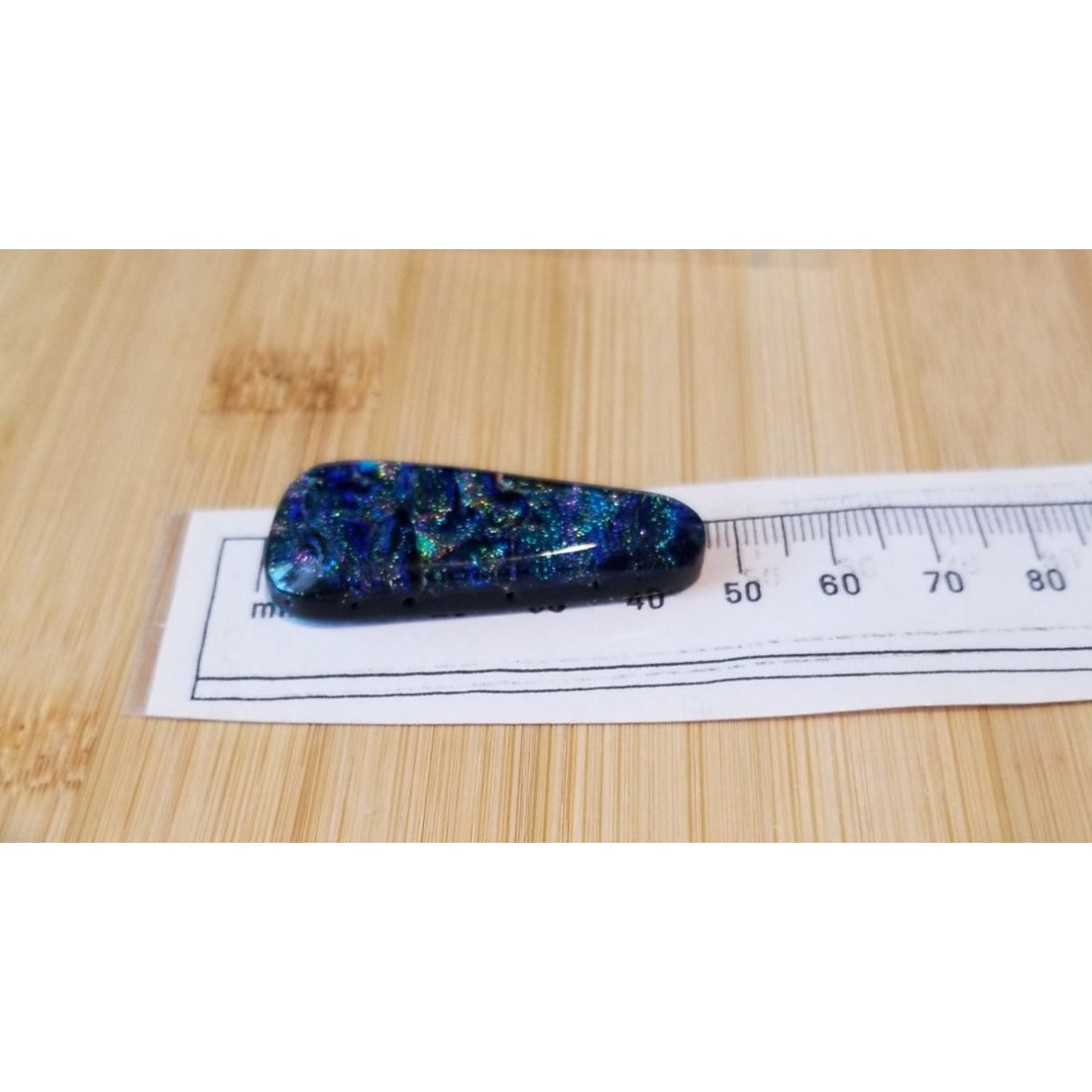 Gemstone Loose Pendant Cabachon  Dichroick glass    50 ct  10 gr 45 mm x 20 mm x 5 mm