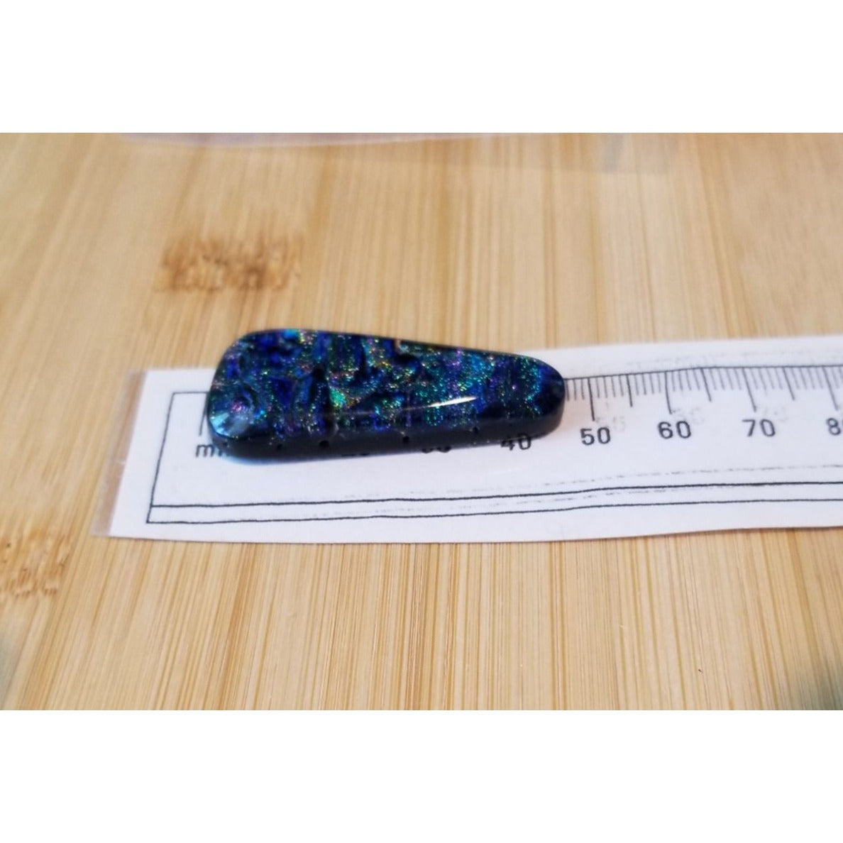 Gemstone Loose Pendant Cabachon  Dichroick glass    50 ct  10 gr 45 mm x 20 mm x 5 mm