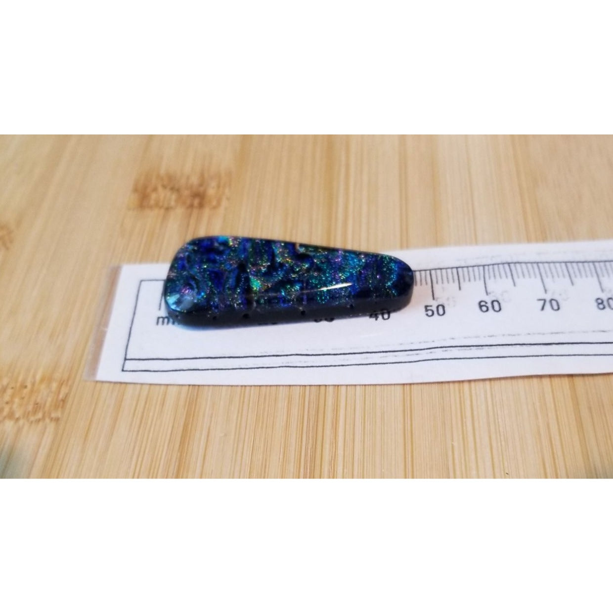 Gemstone Loose Pendant Cabachon  Dichroick glass    50 ct  10 gr 45 mm x 20 mm x 5 mm