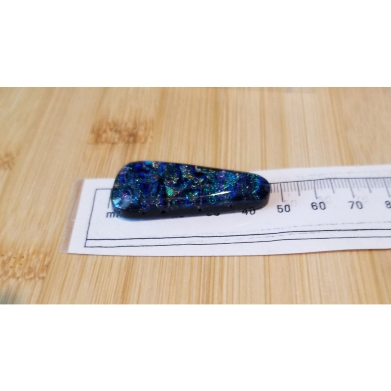 Gemstone Loose Pendant Cabachon  Dichroick glass    50 ct  10 gr 45 mm x 20 mm x 5 mm