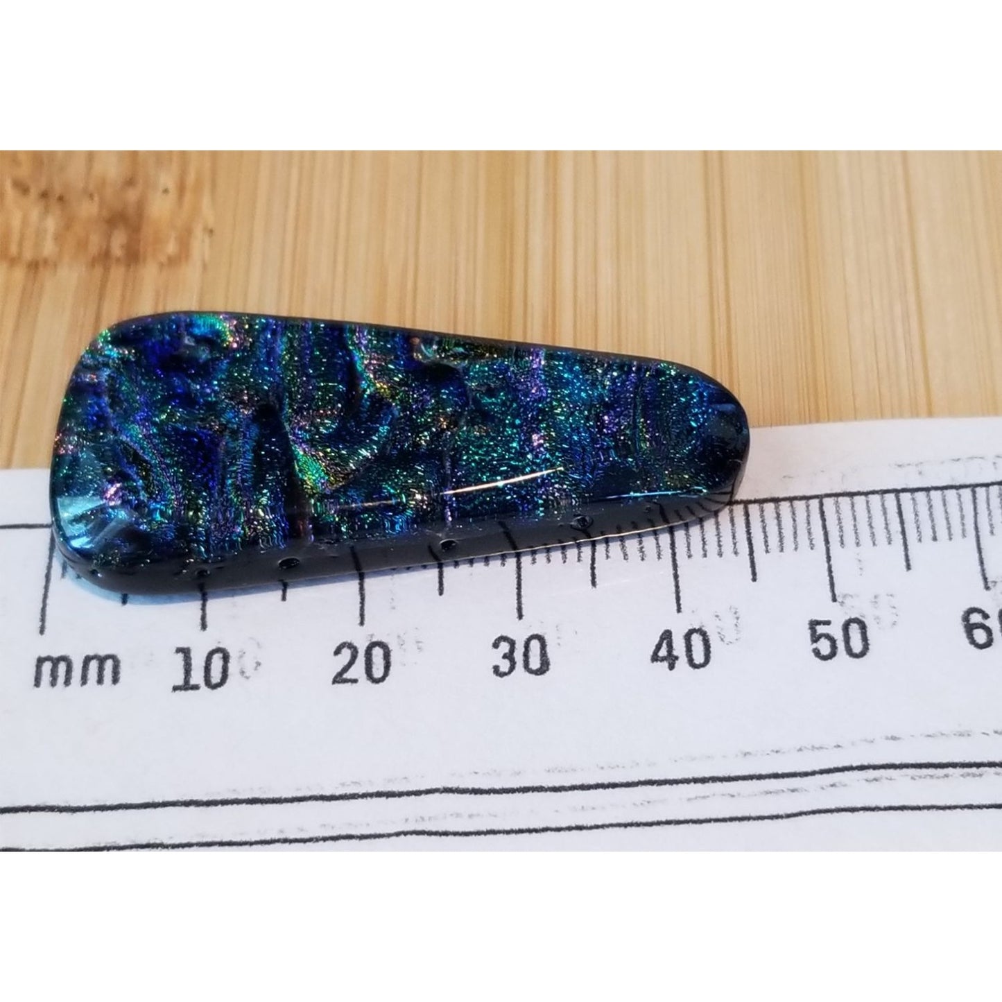 Gemstone Loose Pendant Cabachon  Dichroick glass    50 ct  10 gr 45 mm x 20 mm x 5 mm