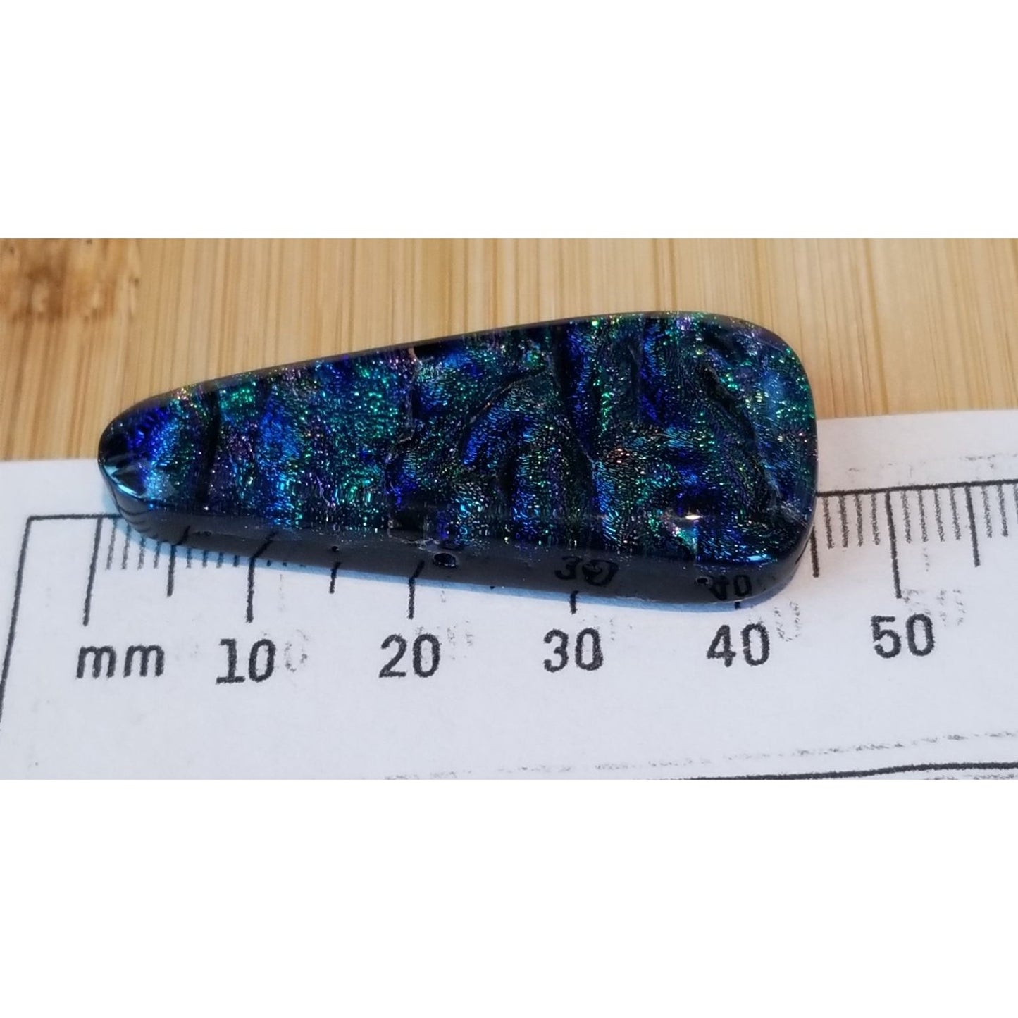 Gemstone Loose Pendant Cabachon  Dichroick glass    50 ct  10 gr 45 mm x 20 mm x 5 mm