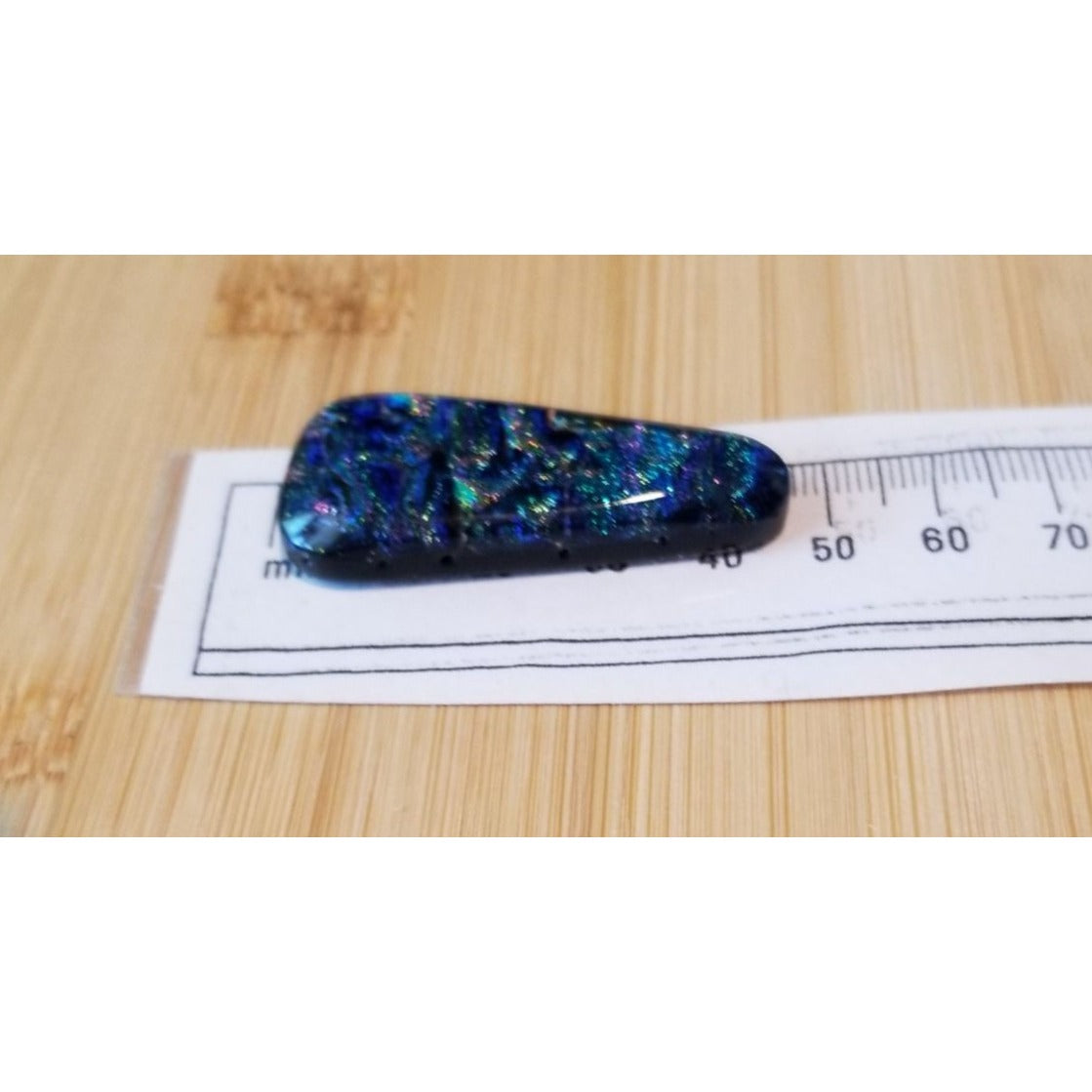 Gemstone Loose Pendant Cabachon  Dichroick glass    50 ct  10 gr 45 mm x 20 mm x 5 mm