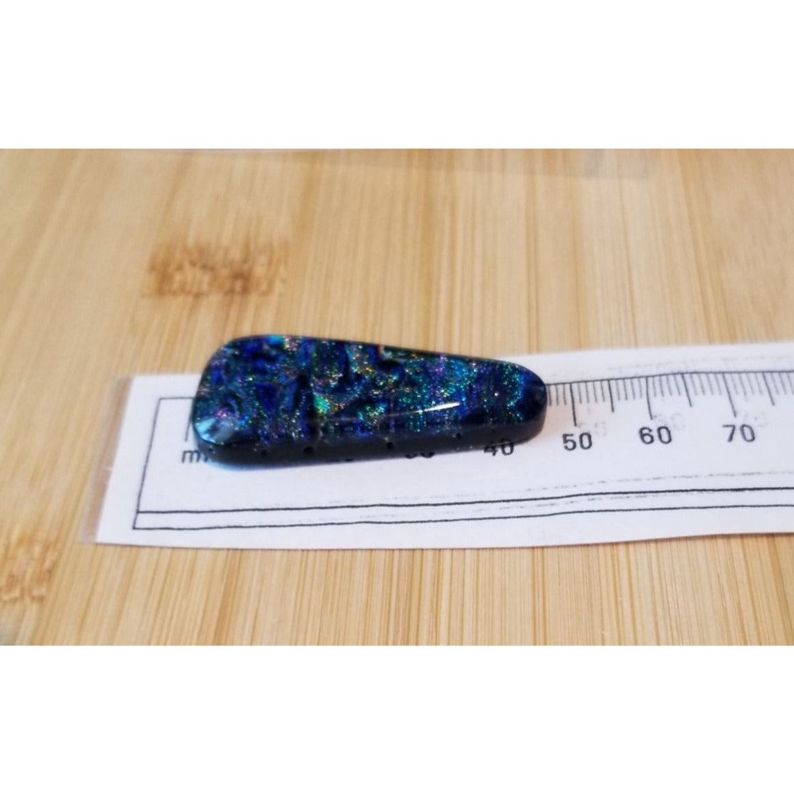 Gemstone Loose Pendant Cabachon  Dichroick glass    50 ct  10 gr 45 mm x 20 mm x 5 mm