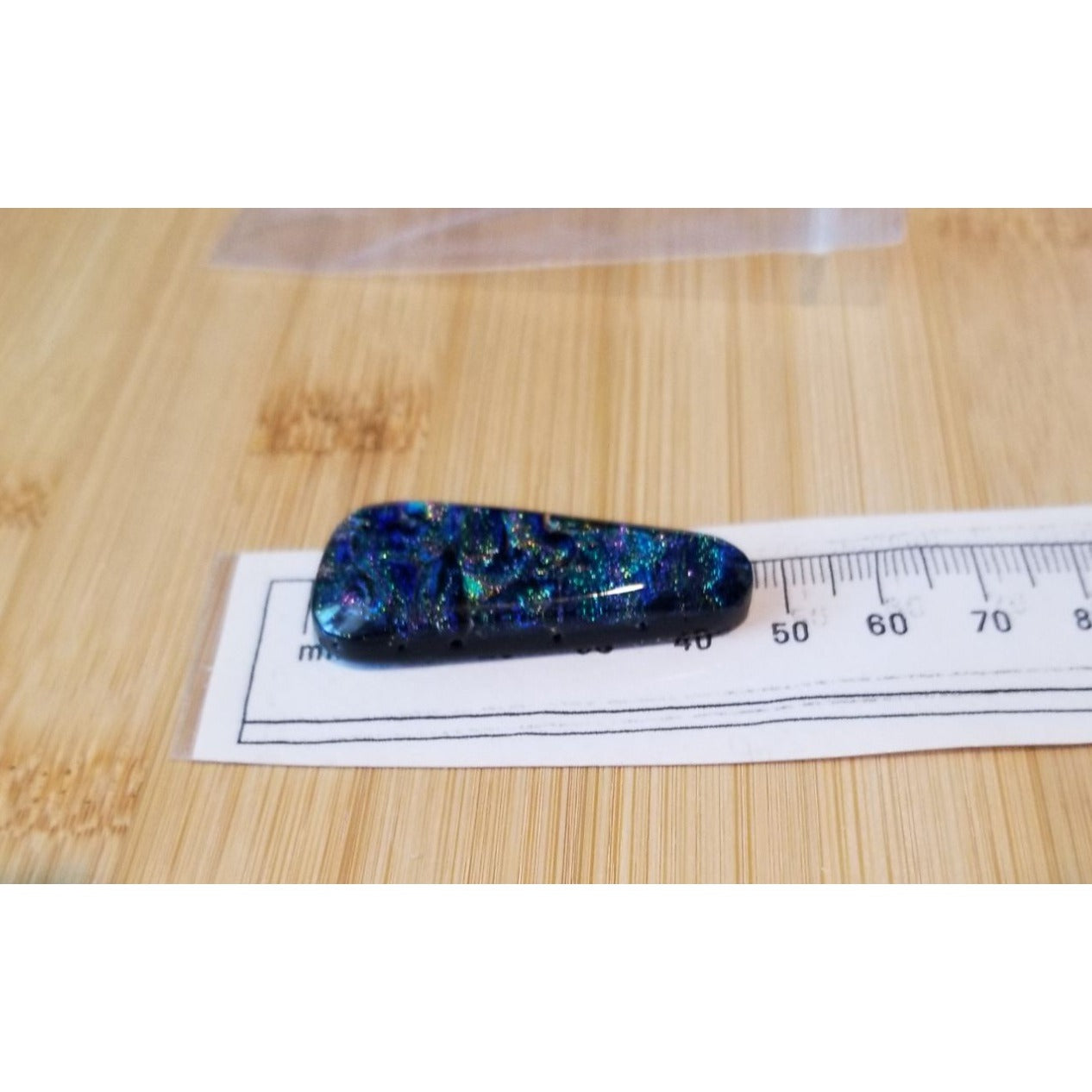Gemstone Loose Pendant Cabachon  Dichroick glass    50 ct  10 gr 45 mm x 20 mm x 5 mm