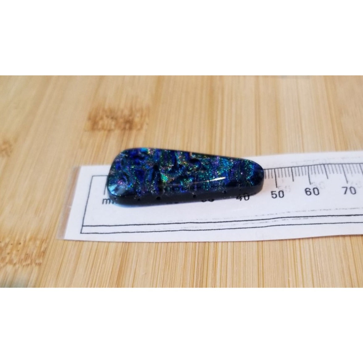 Gemstone Loose Pendant Cabachon  Dichroick glass    50 ct  10 gr 45 mm x 20 mm x 5 mm