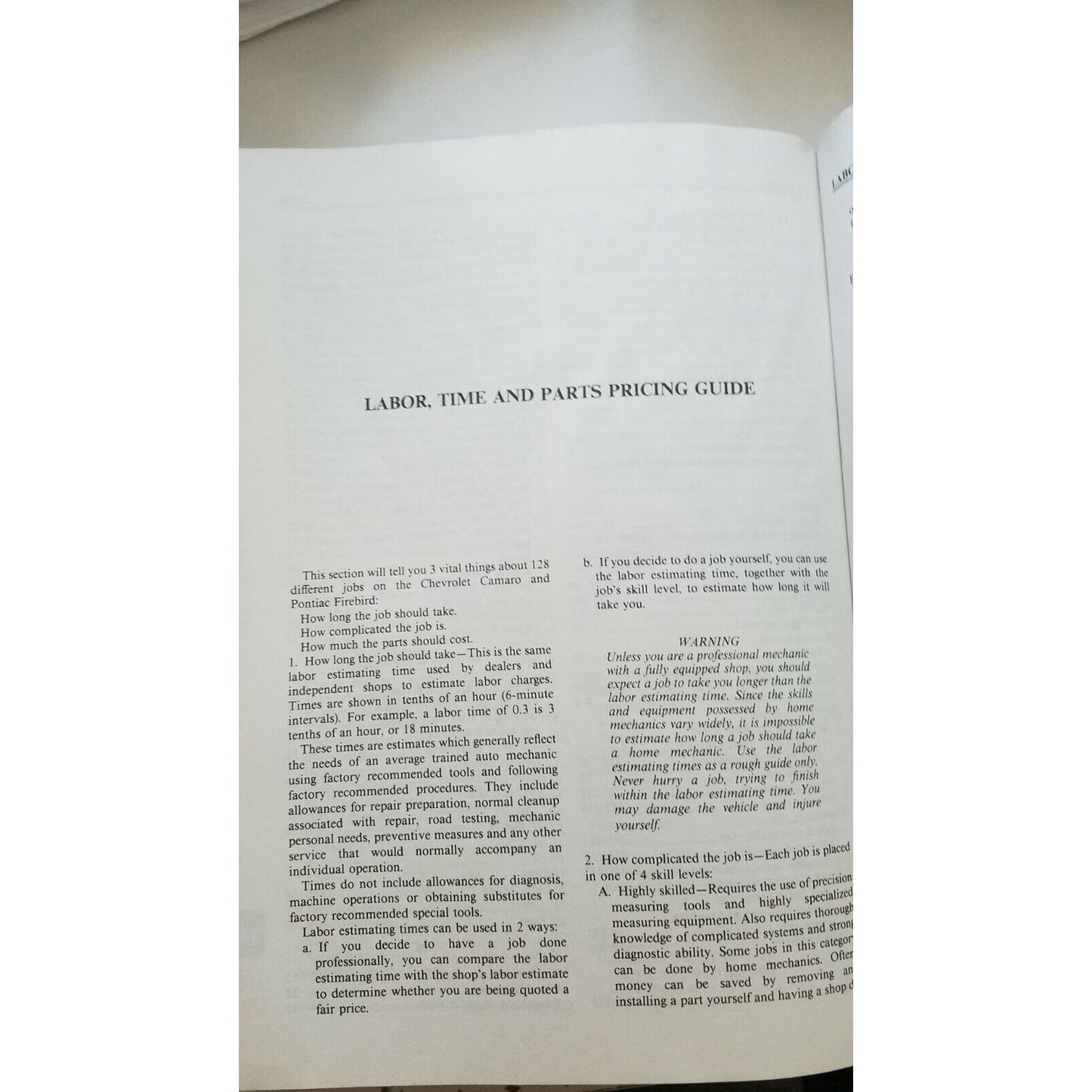 Book 1982-87 Clymer Camaro and Firebird Shop Automobile Service Guide A257