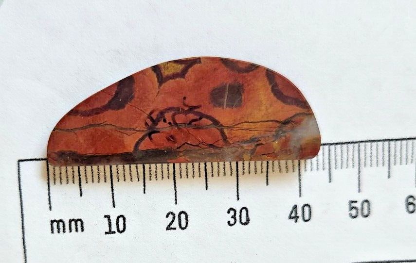 Gemstones Matched Pair Poppy Jasper 10 gr Earrings 50 ct Size 40mm x 10 mm