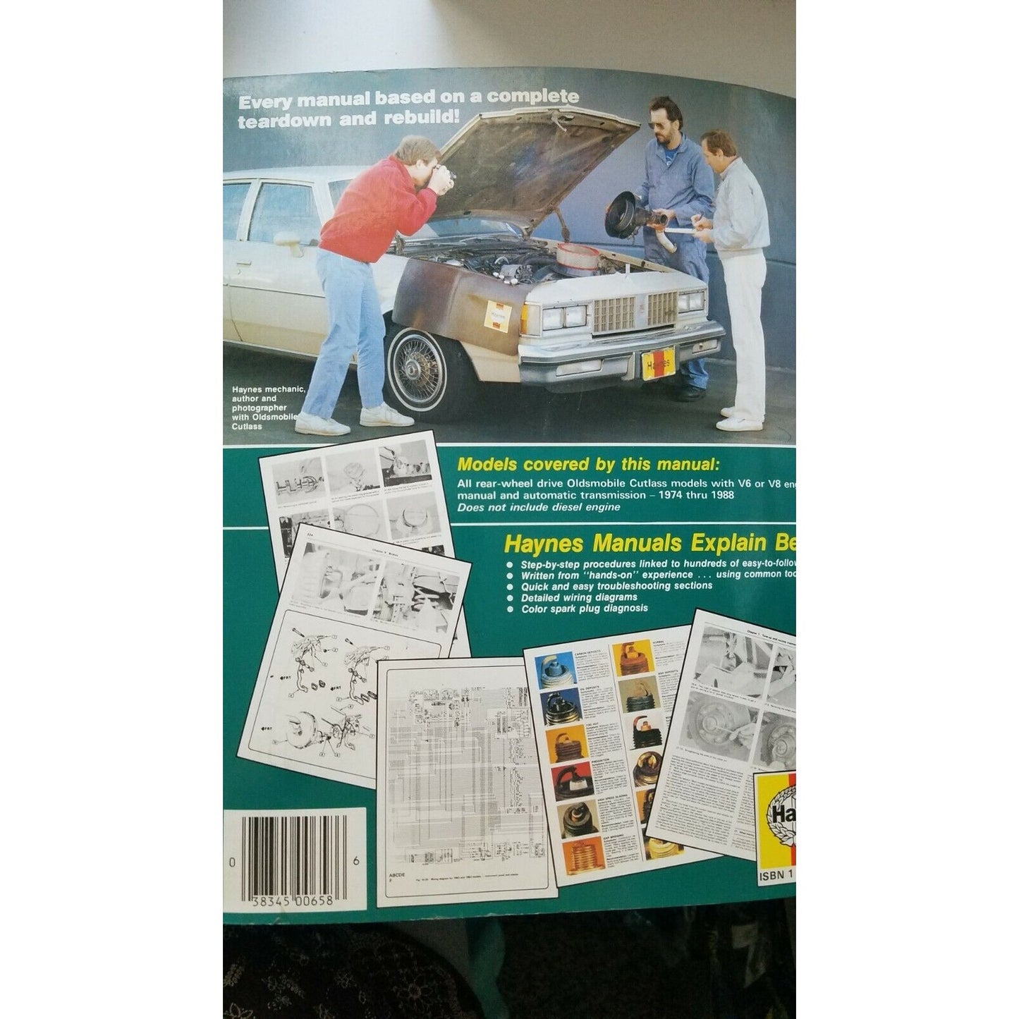Book 1974 thru 1988  Haynes Oldsmobile CutlassV6  V8  Automobile Repair Shop