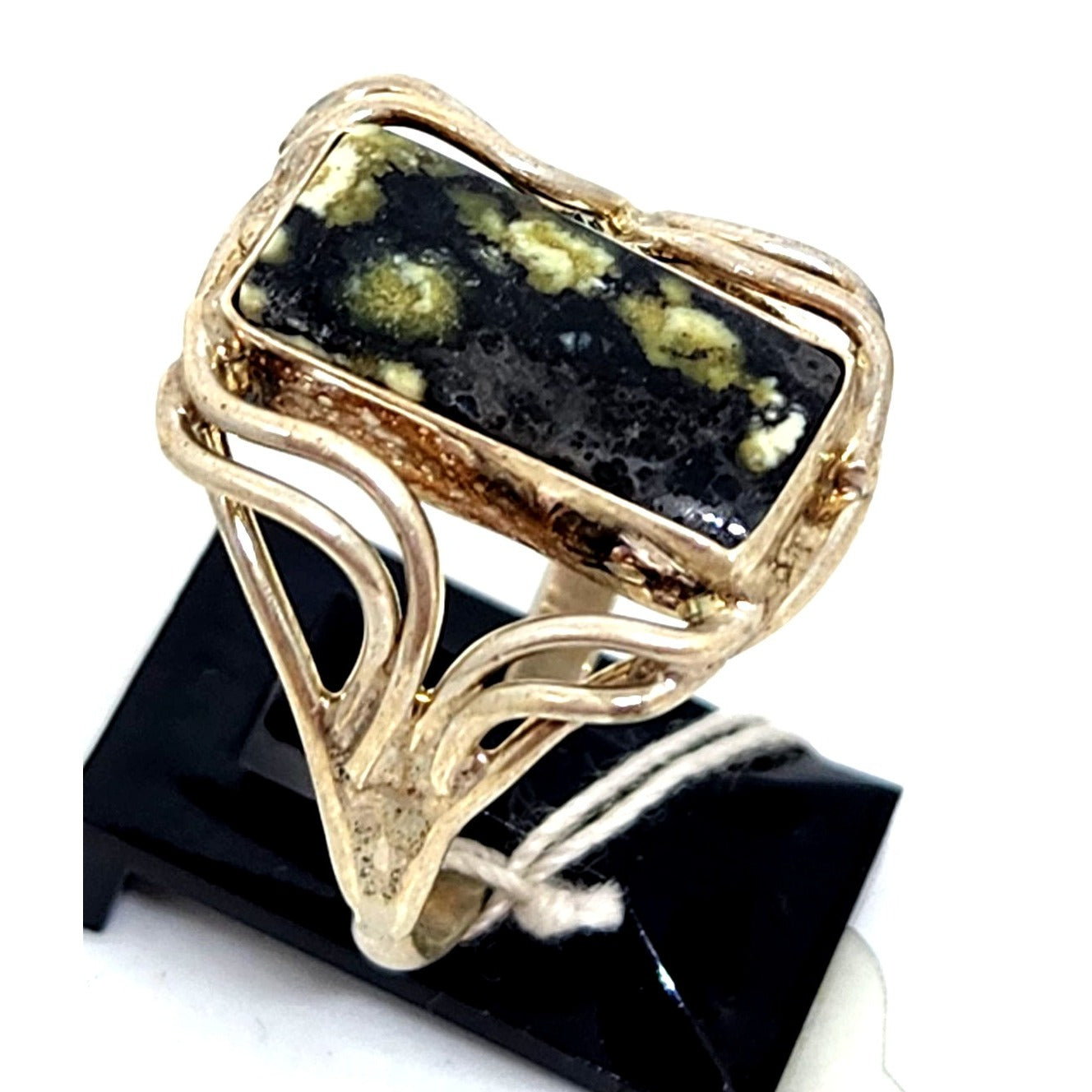 Ring Variscite Size 10 1/2  5 Gr Silver  Jerry Fran Harr 80mm x 20mm Stone 15mm x 5mm
