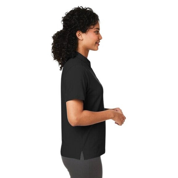 Polo Shirt Black Short Sleeves Devon Jones  100%  Organic Cotton  Size Large  3 Button