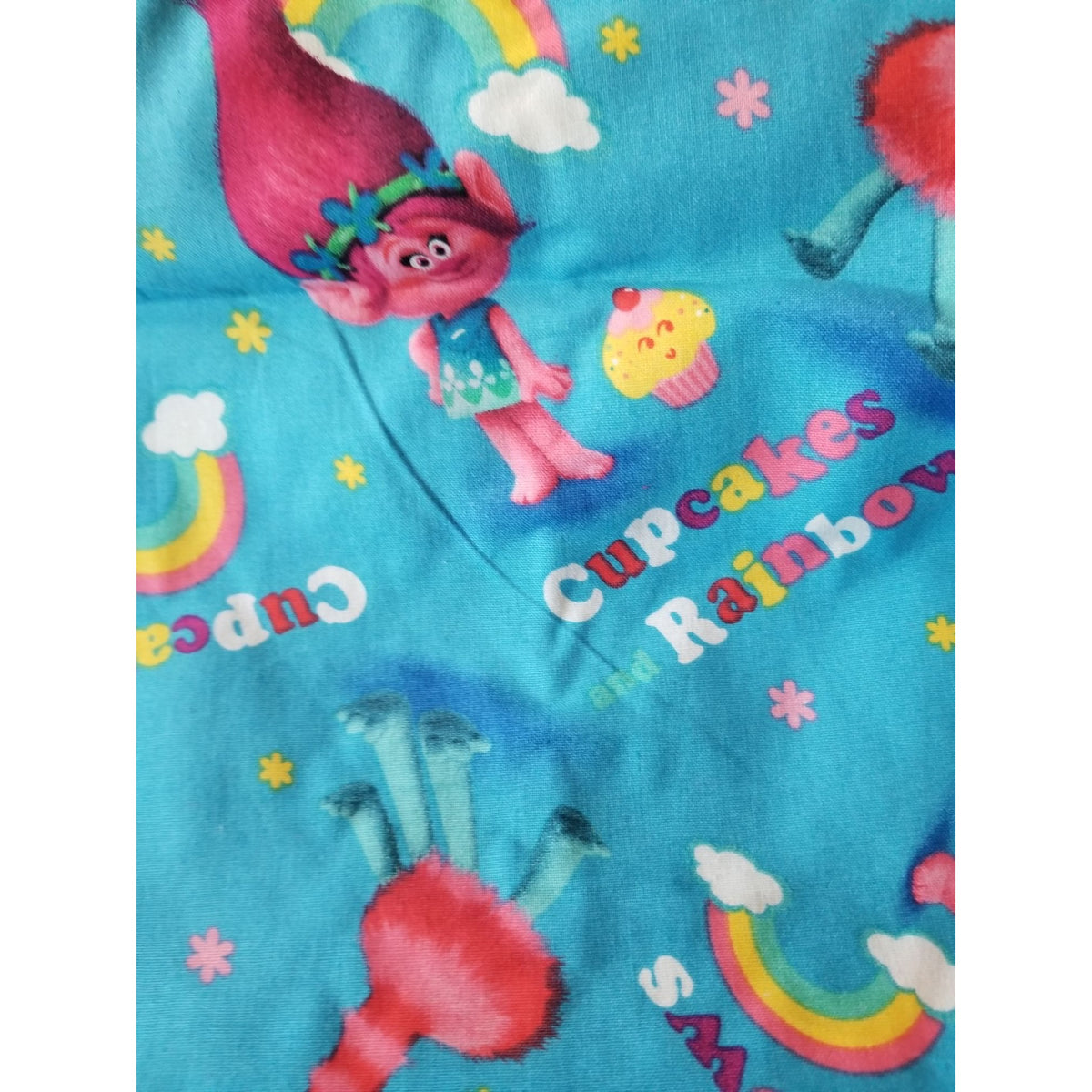 Material Blue Troll Spring Creative Products Fabric  Rainbow Cupcakes  44" x 36"   Cotton Craft Clothing Joann