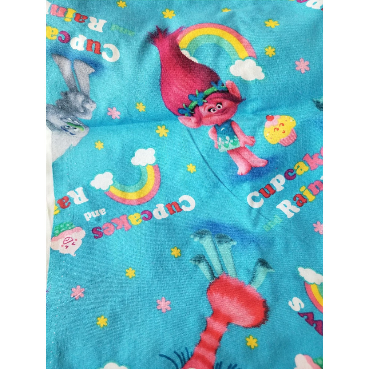 Material Blue Troll Spring Creative Products Fabric  Rainbow Cupcakes  44" x 36"   Cotton Craft Clothing Joann