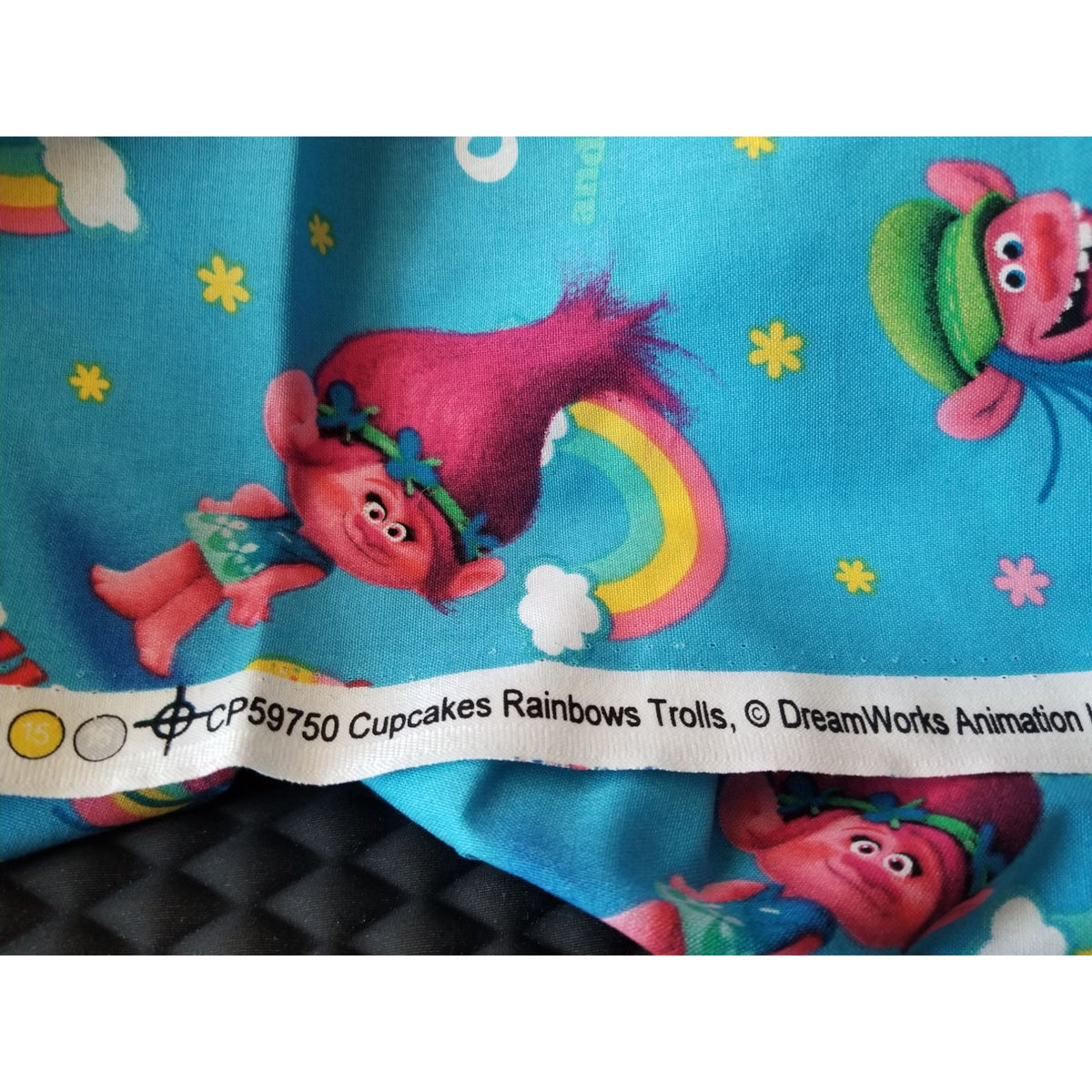 Material Blue Troll Spring Creative Products Fabric  Rainbow Cupcakes  44" x 36"   Cotton Craft Clothing Joann