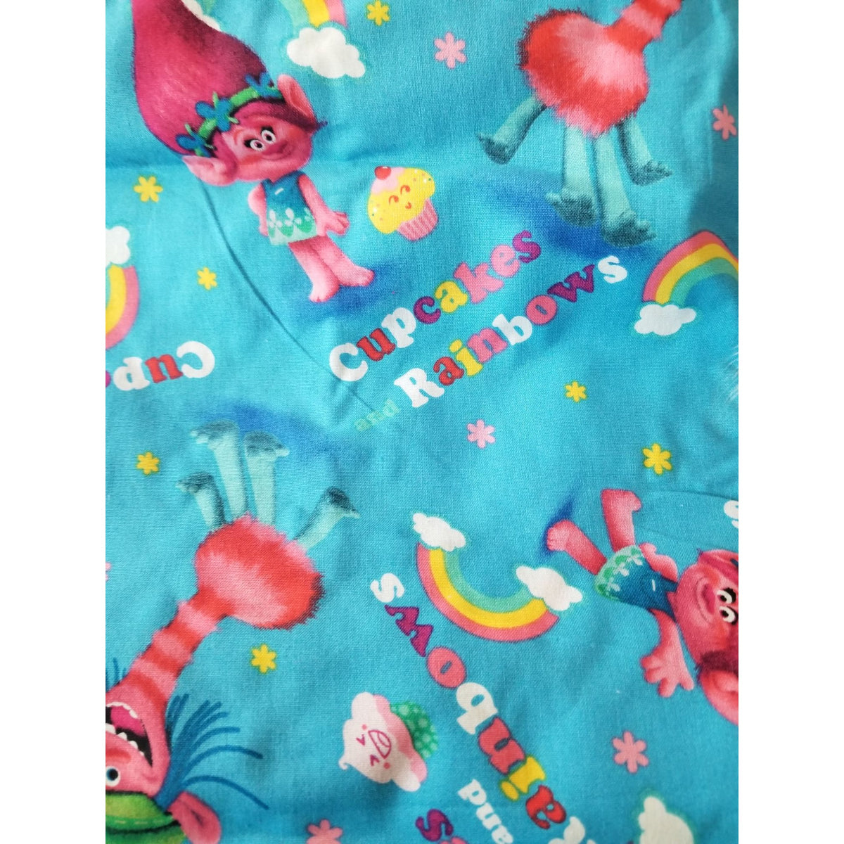 Material Blue Troll Spring Creative Products Fabric  Rainbow Cupcakes  44" x 36"   Cotton Craft Clothing Joann