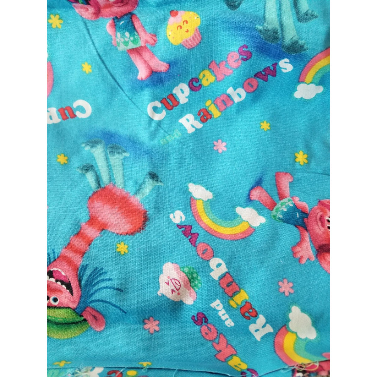 Material Blue Troll Spring Creative Products Fabric  Rainbow Cupcakes  44" x 36"   Cotton Craft Clothing Joann