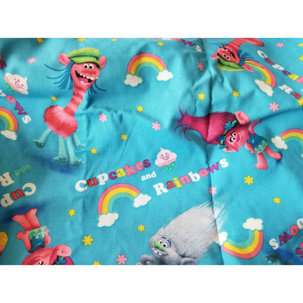Material Blue Troll Spring Creative Products Fabric  Rainbow Cupcakes  44" x 36"   Cotton Craft Clothing Joann